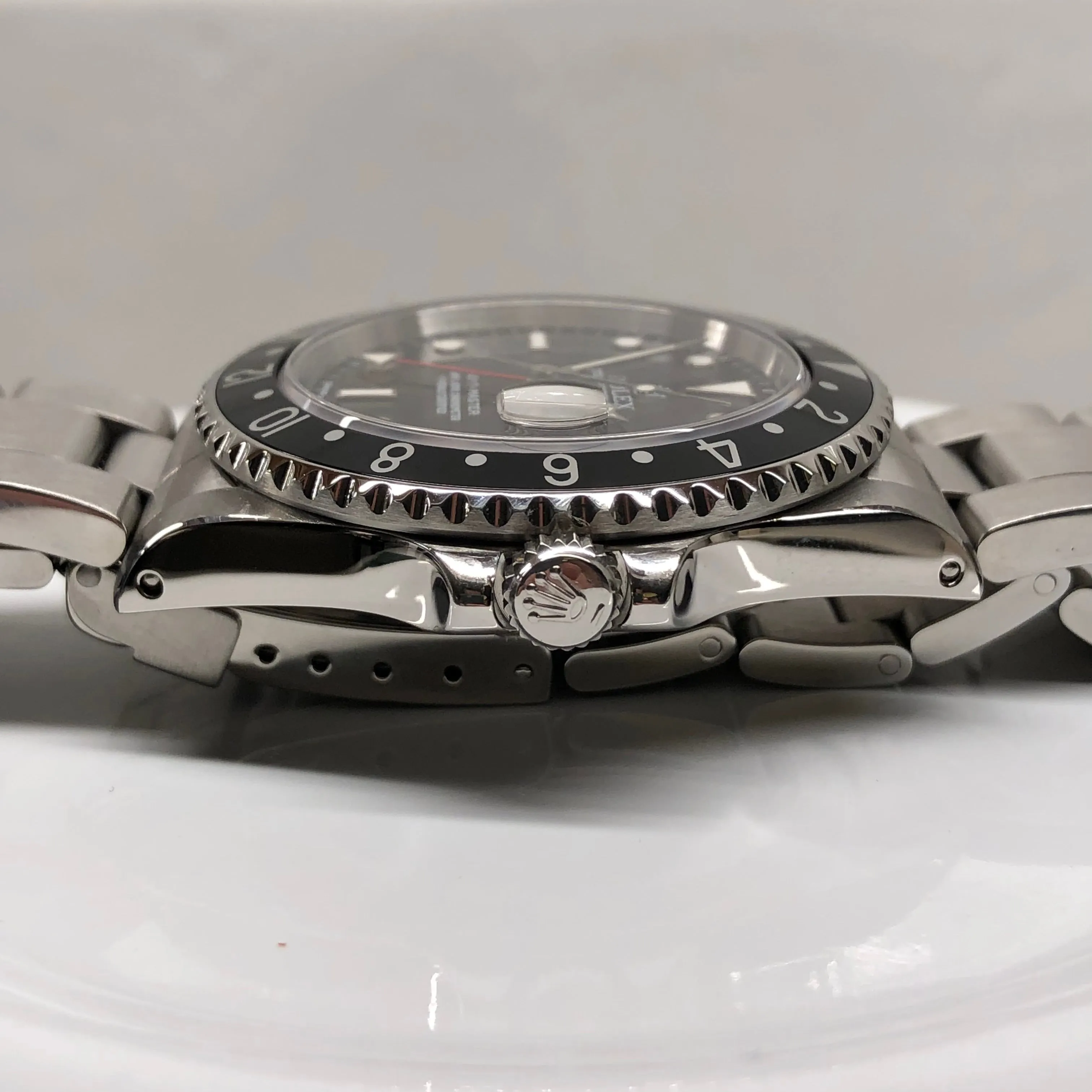 1995 Rolex GMT Master 16700 Stainless Steel Oyster Wristwatch