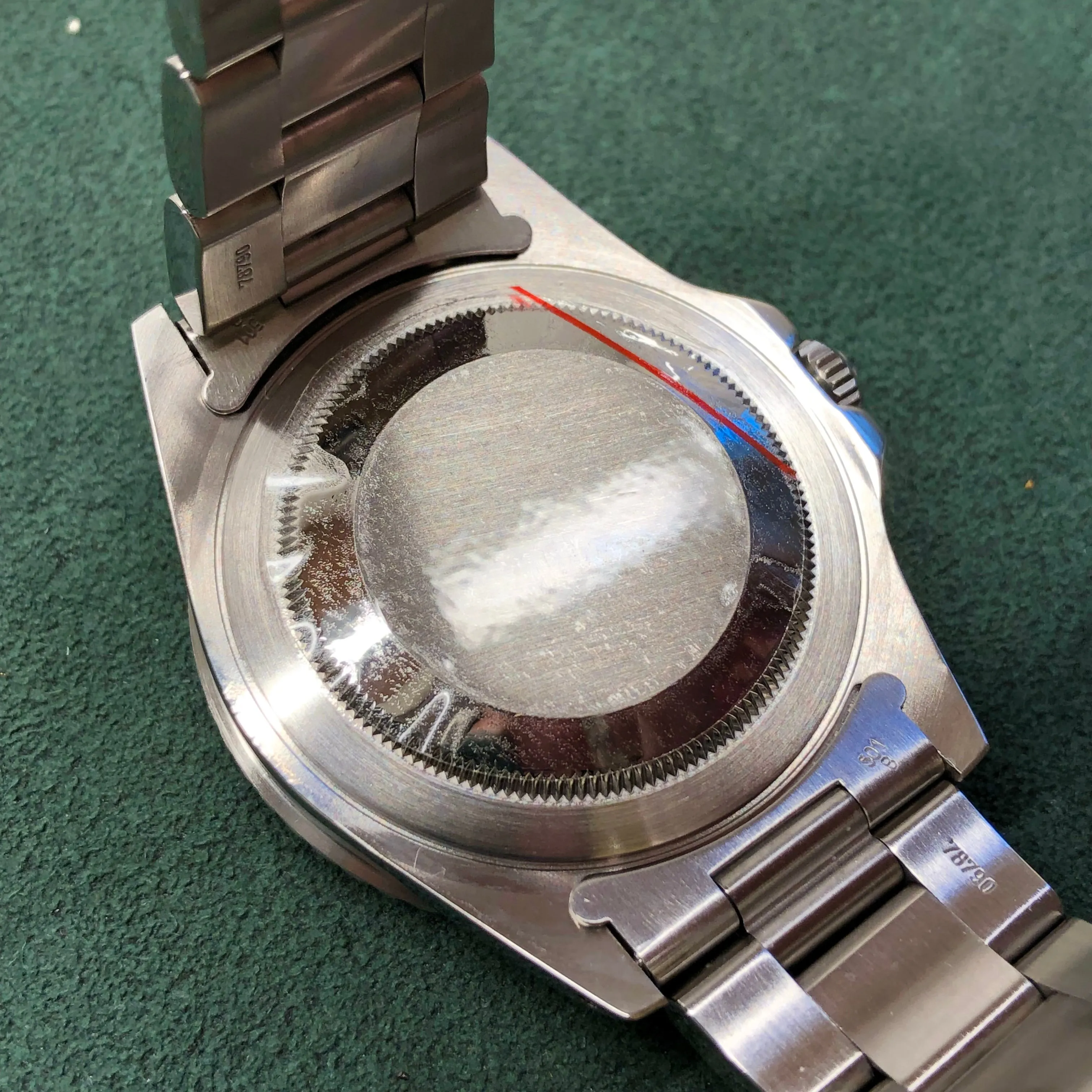 1995 Rolex GMT Master 16700 Stainless Steel Oyster Wristwatch
