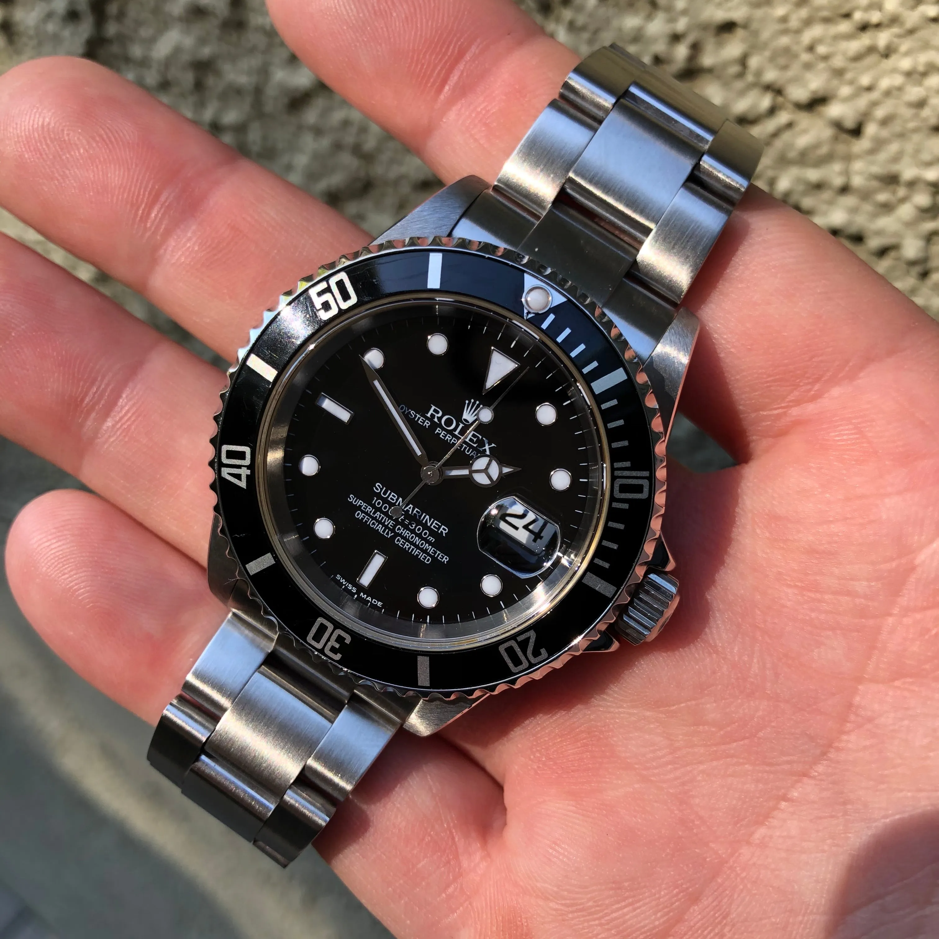 2005 Rolex Submariner Date 16610 Stainless Steel Wristwatch Box Papers
