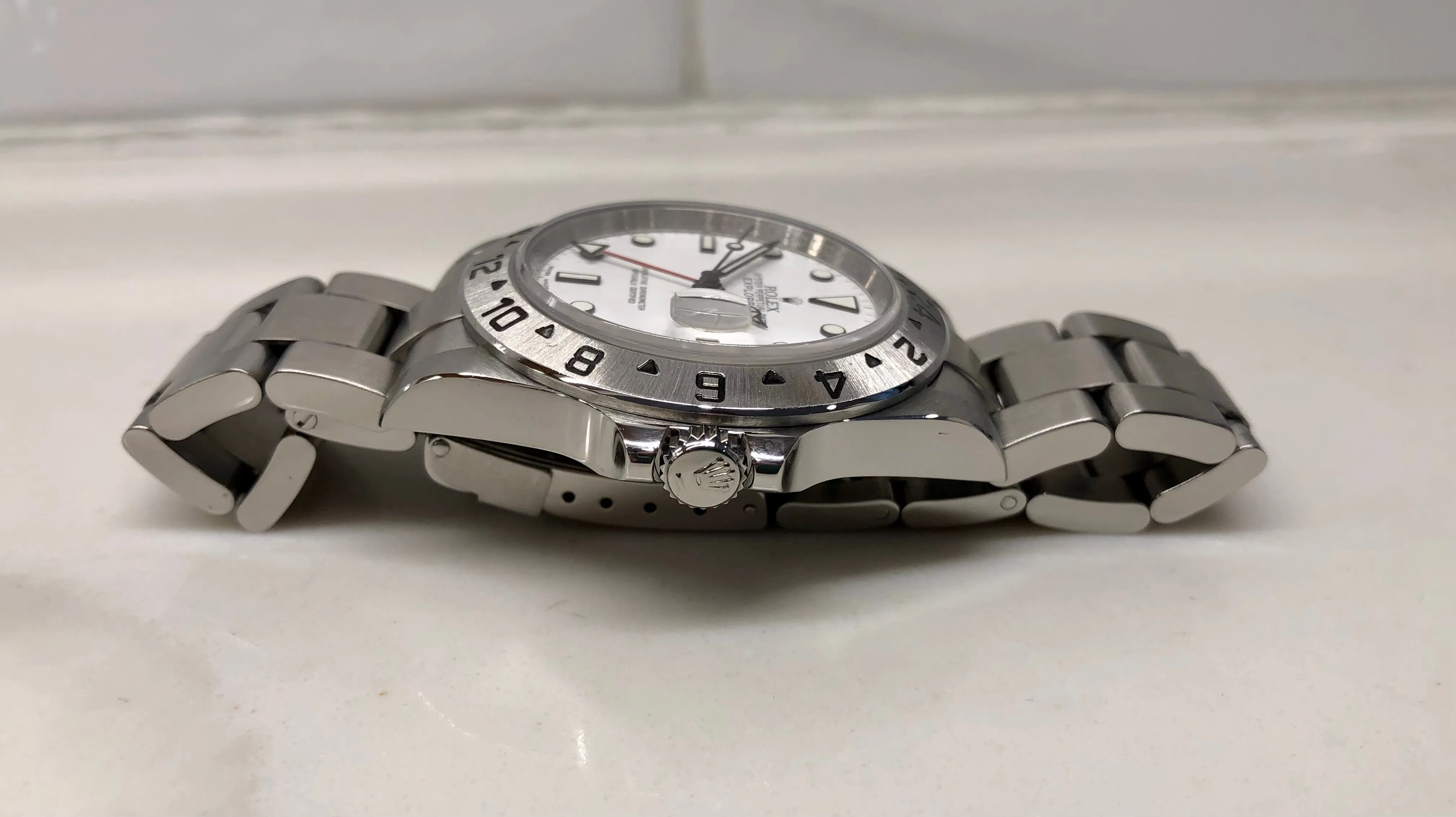 2010 Rolex Explorer II 16570 White Dial Caliber 3186 Oyster Perpetual Steel Wristwatch