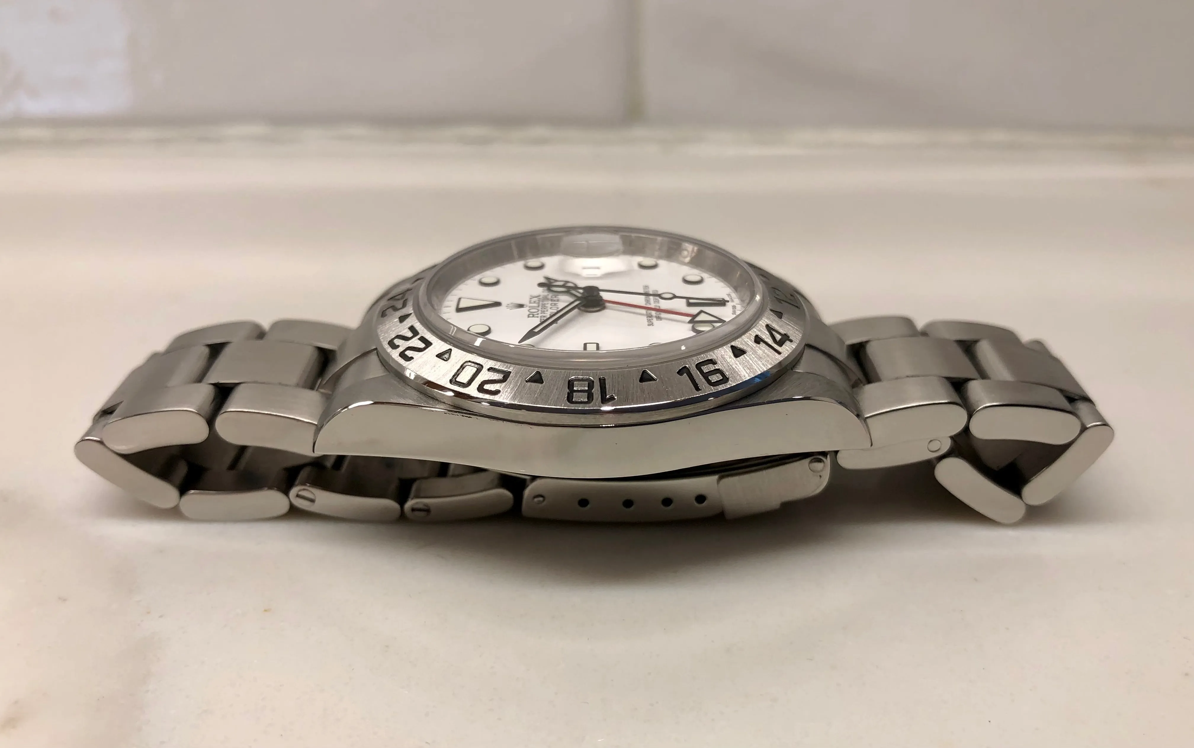 2010 Rolex Explorer II 16570 White Dial Caliber 3186 Oyster Perpetual Steel Wristwatch