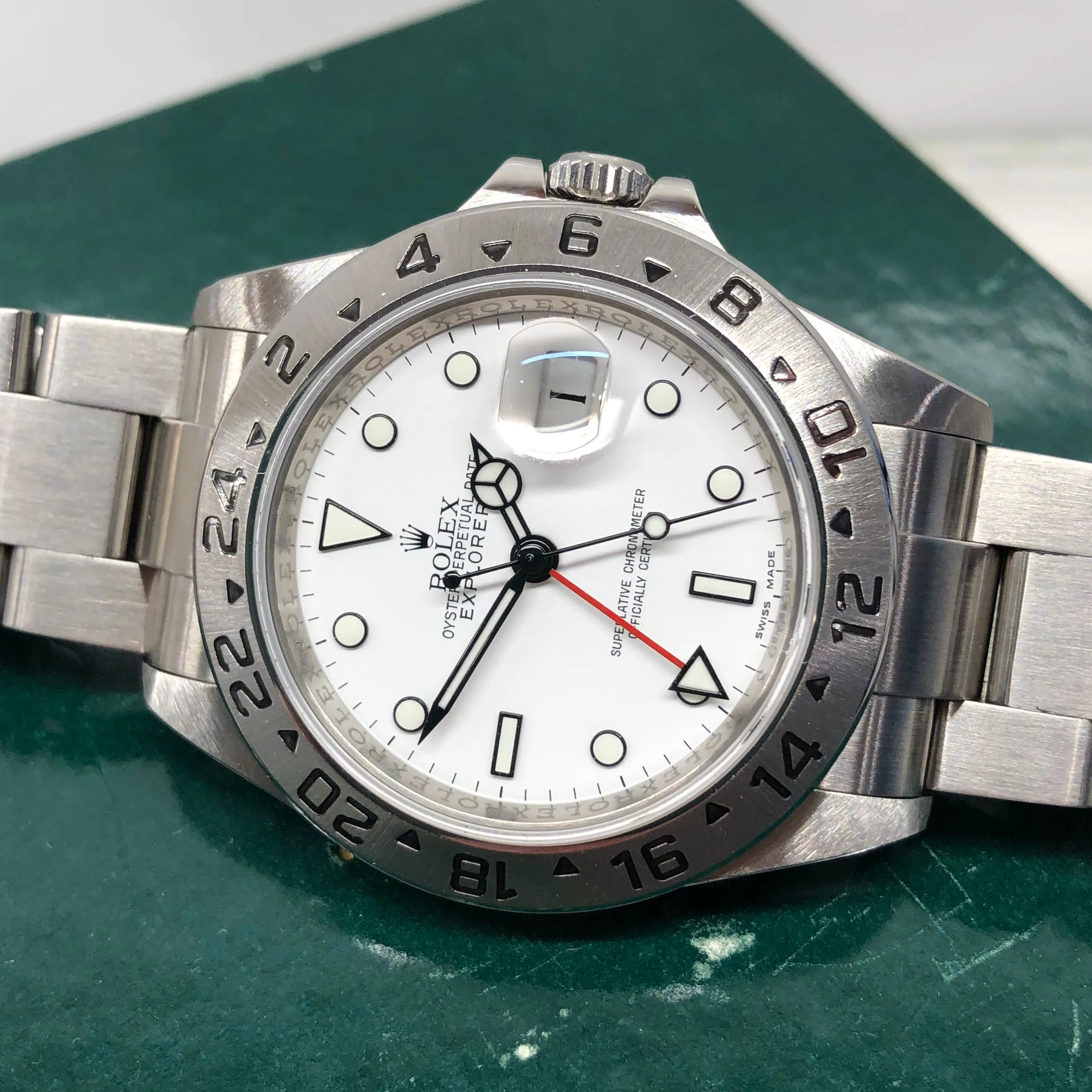 2010 Rolex Explorer II 16570 White Dial Caliber 3186 Oyster Perpetual Steel Wristwatch