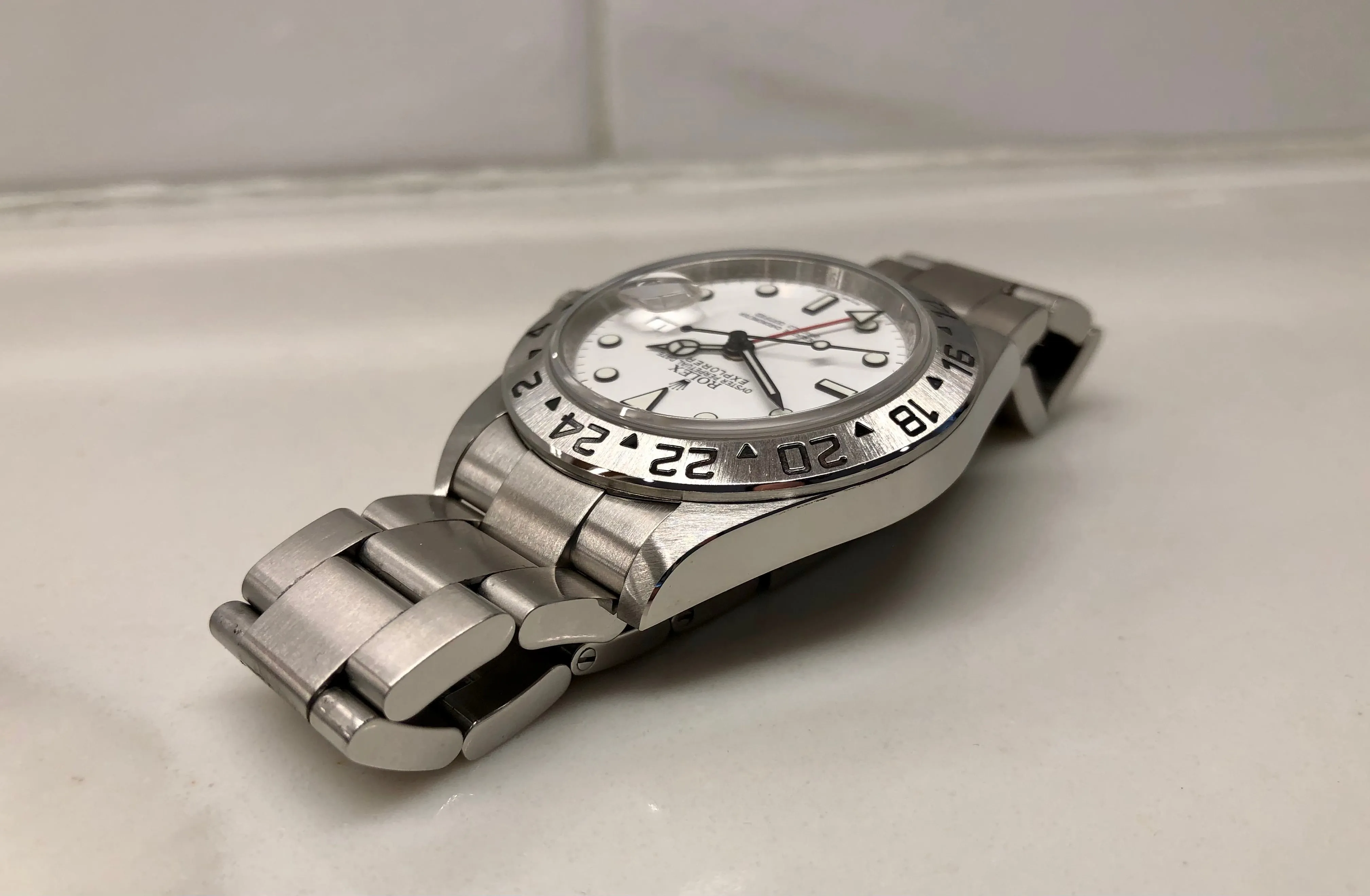 2010 Rolex Explorer II 16570 White Dial Caliber 3186 Oyster Perpetual Steel Wristwatch