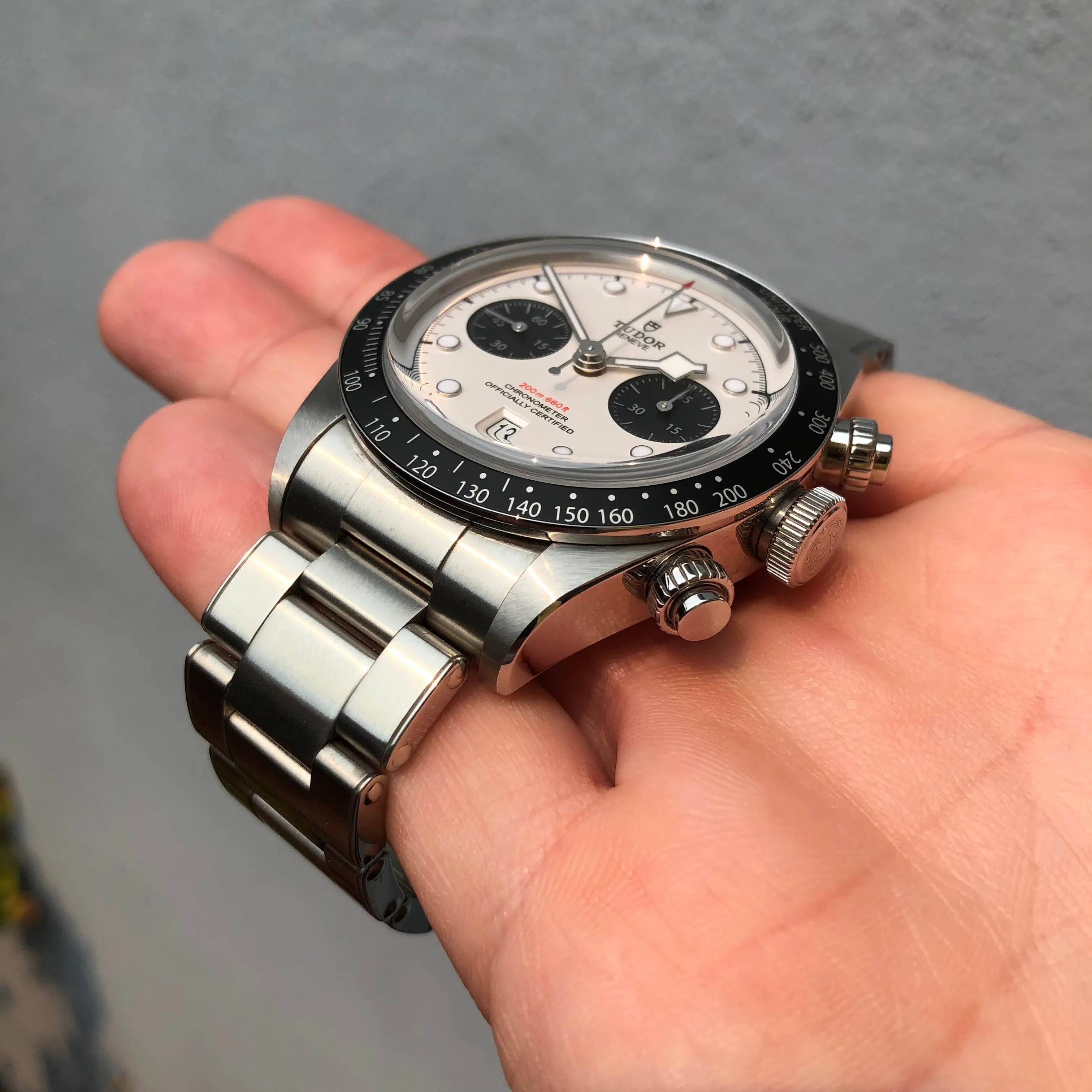 2021 Tudor Black Bay 79360N White Panda Chronograph Automatic Wristwatch Box Papers
