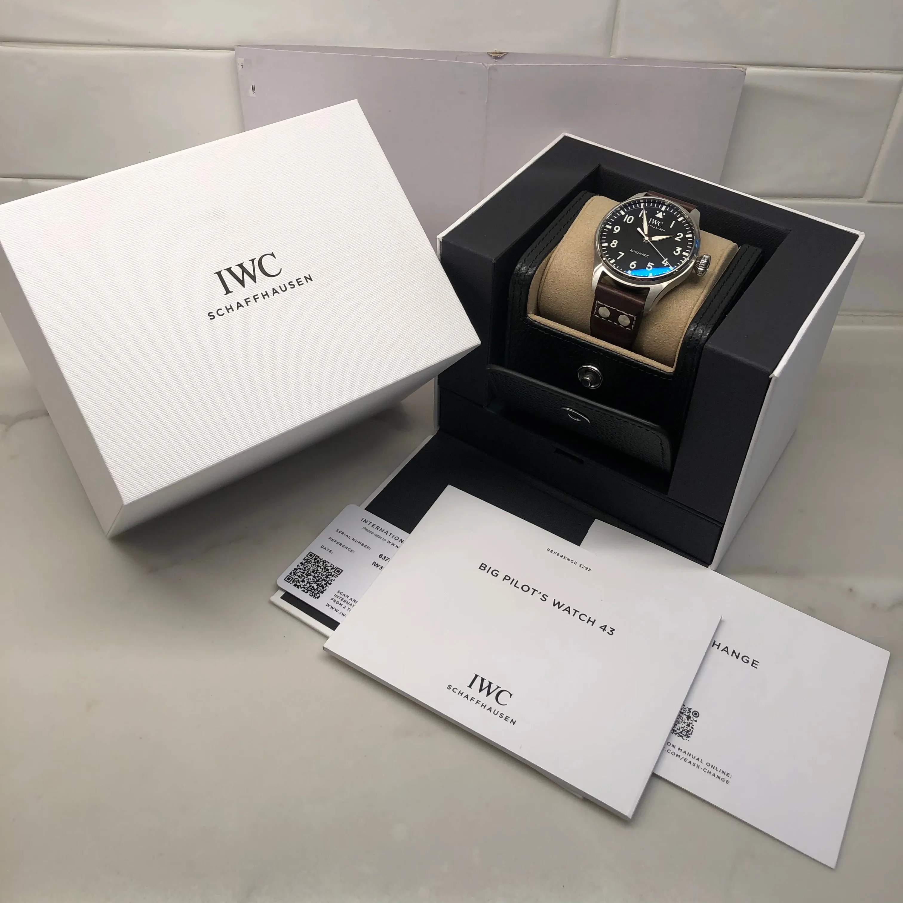 2023 IWC Big Pilot 43 IW329301 Automatic Black Dial Men's Wristwatch with Box and Papers Unworn