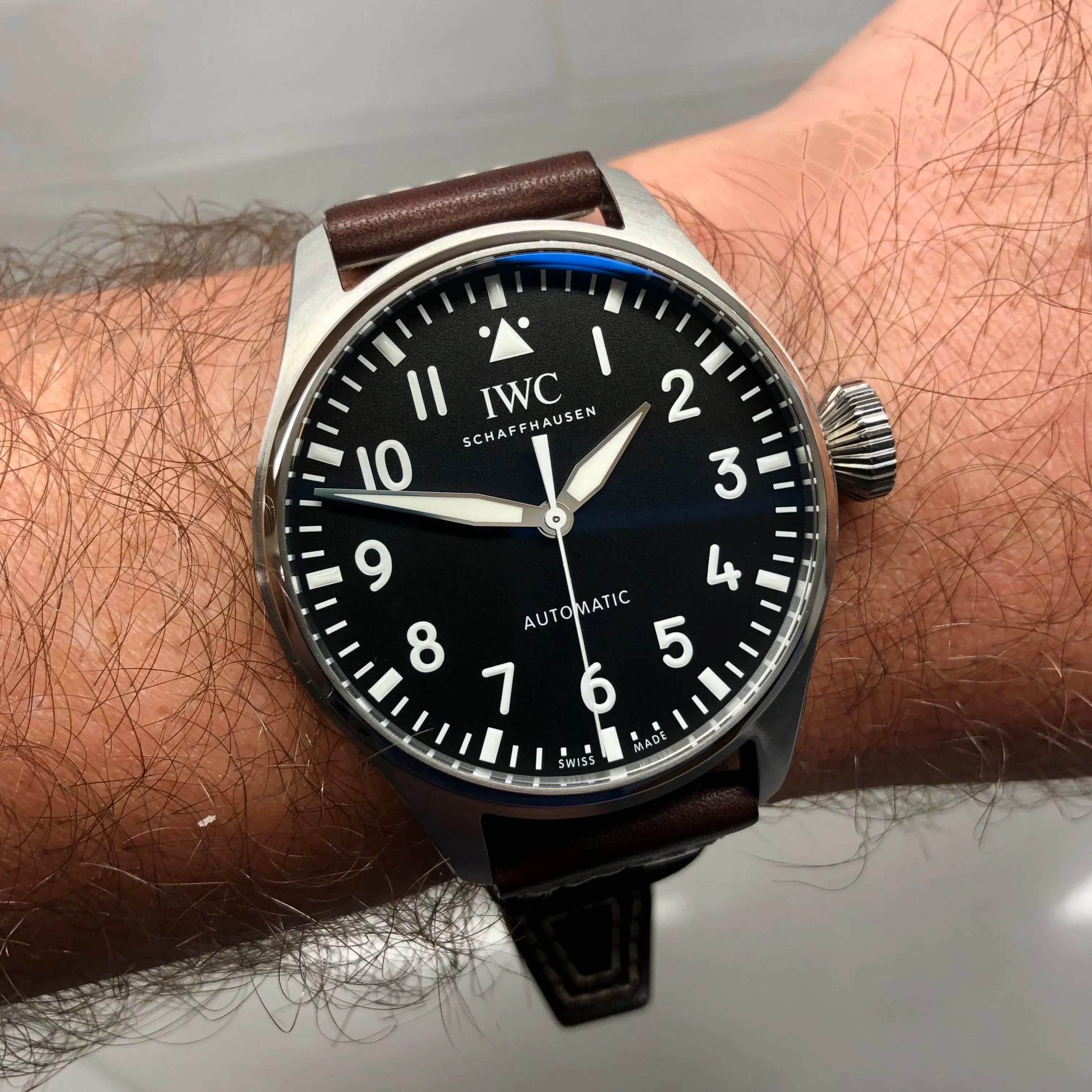 2023 IWC Big Pilot 43 IW329301 Automatic Black Dial Men's Wristwatch with Box and Papers Unworn