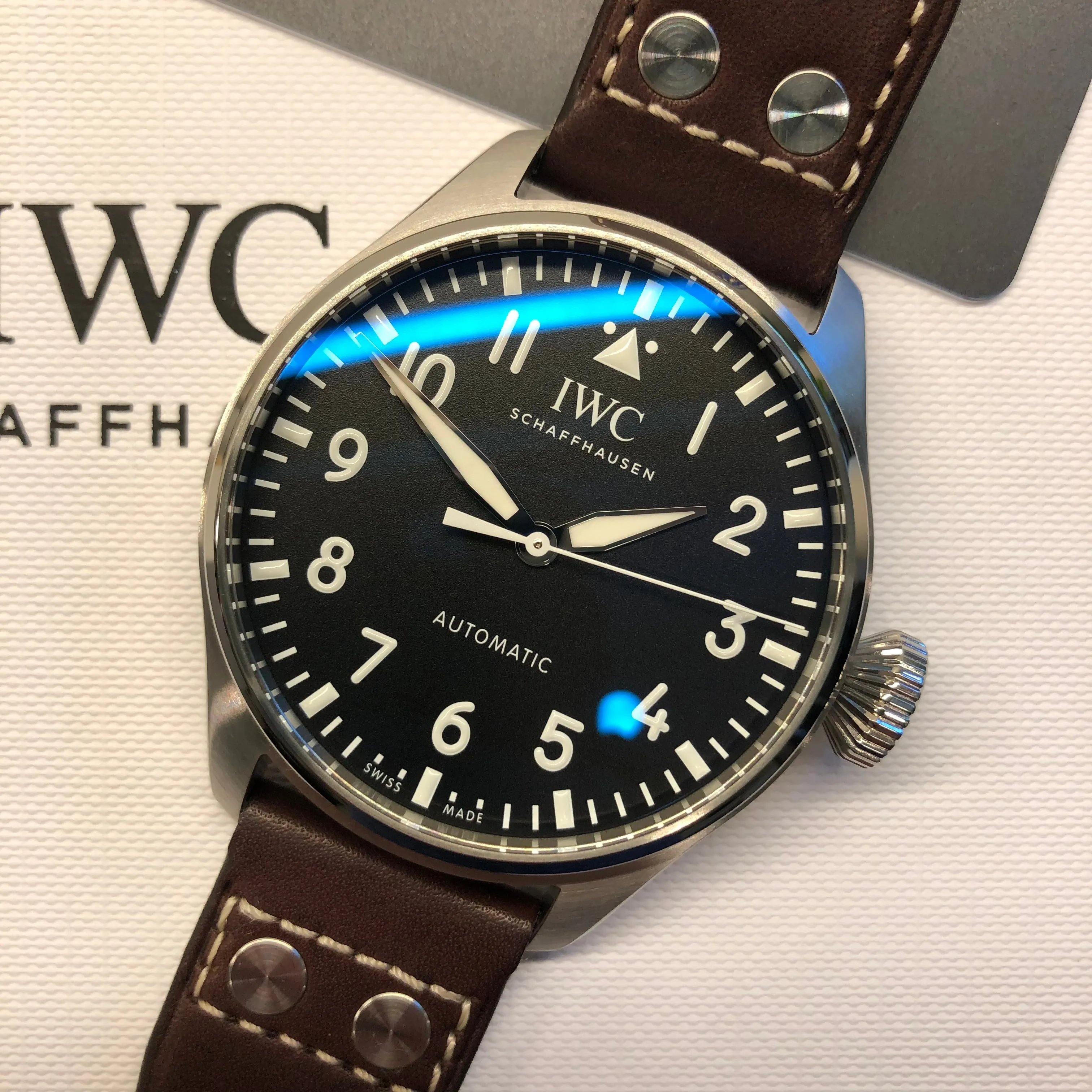 2023 IWC Big Pilot 43 IW329301 Automatic Black Dial Men's Wristwatch with Box and Papers Unworn