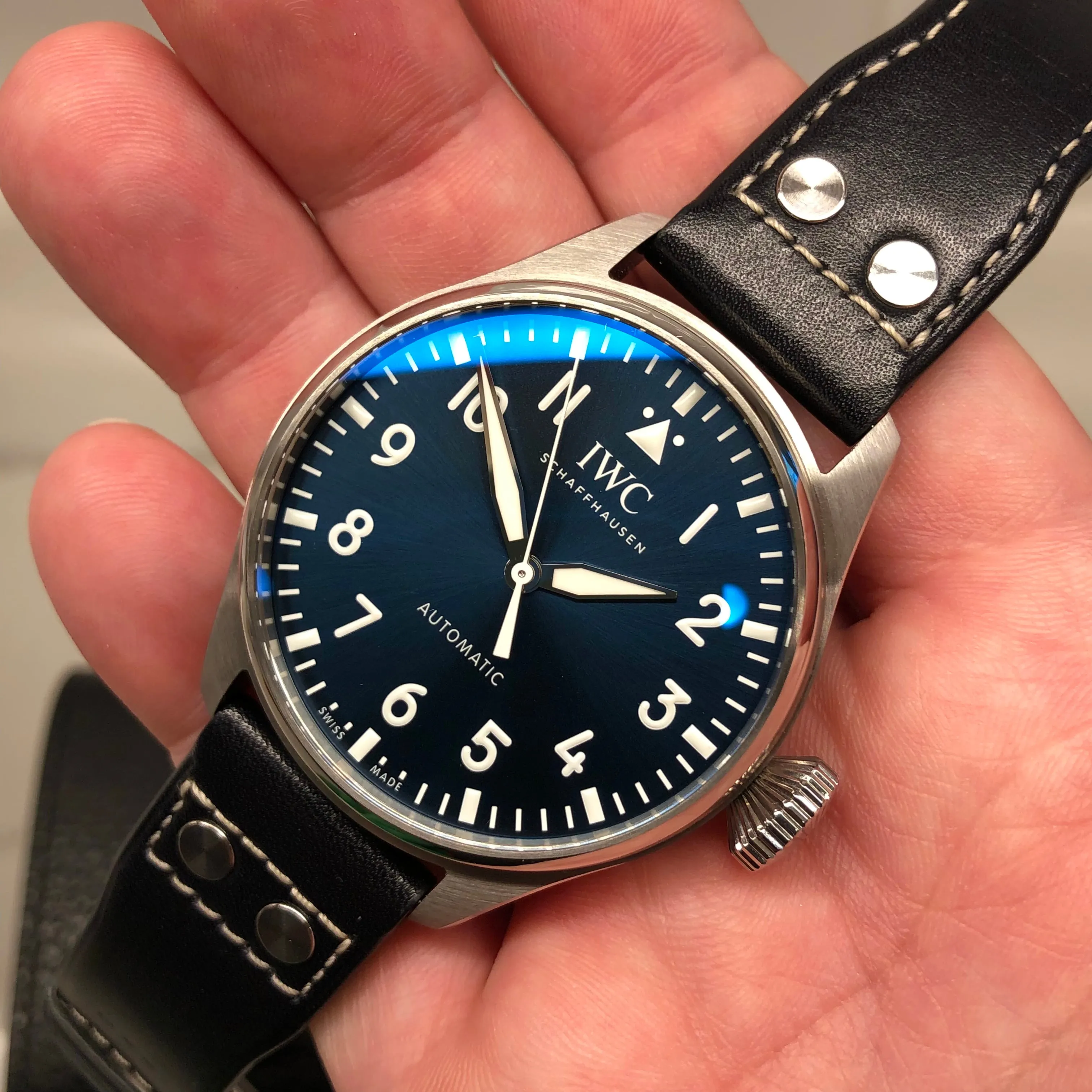 2023 IWC Big Pilot IW329303 Automatic Blue Dial Men's Wristwatch with Box and Papers