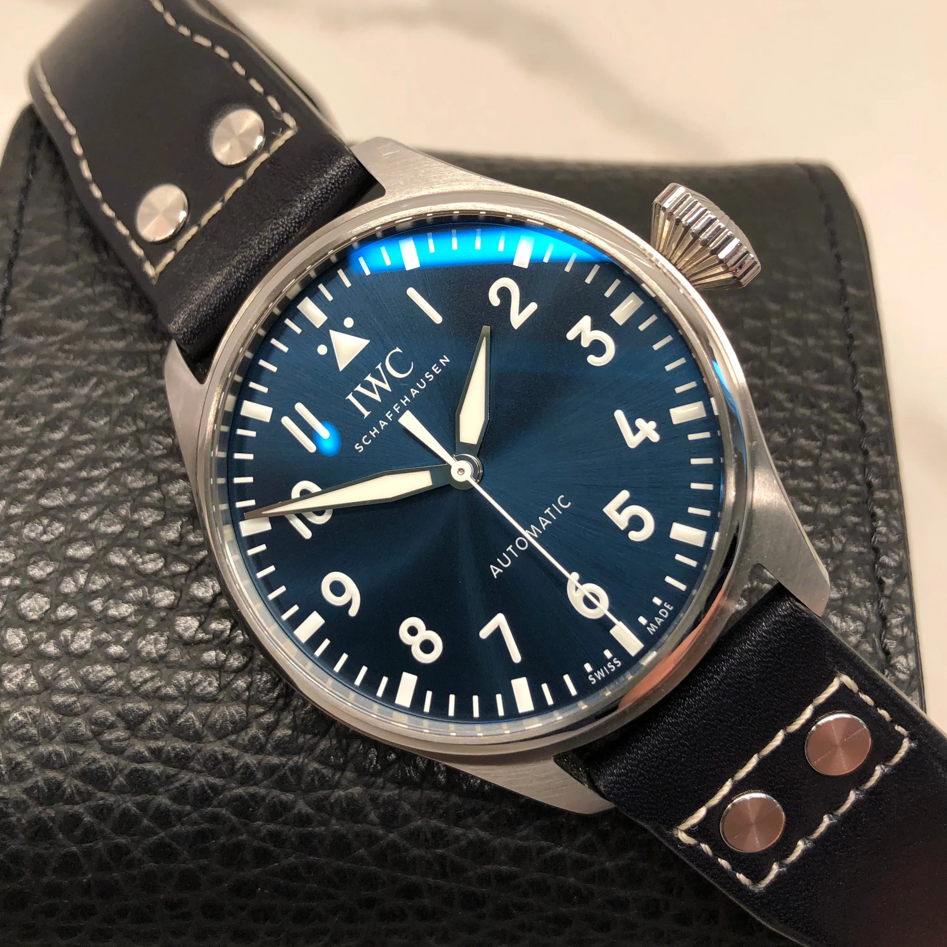2023 IWC Big Pilot IW329303 Automatic Blue Dial Men's Wristwatch with Box and Papers