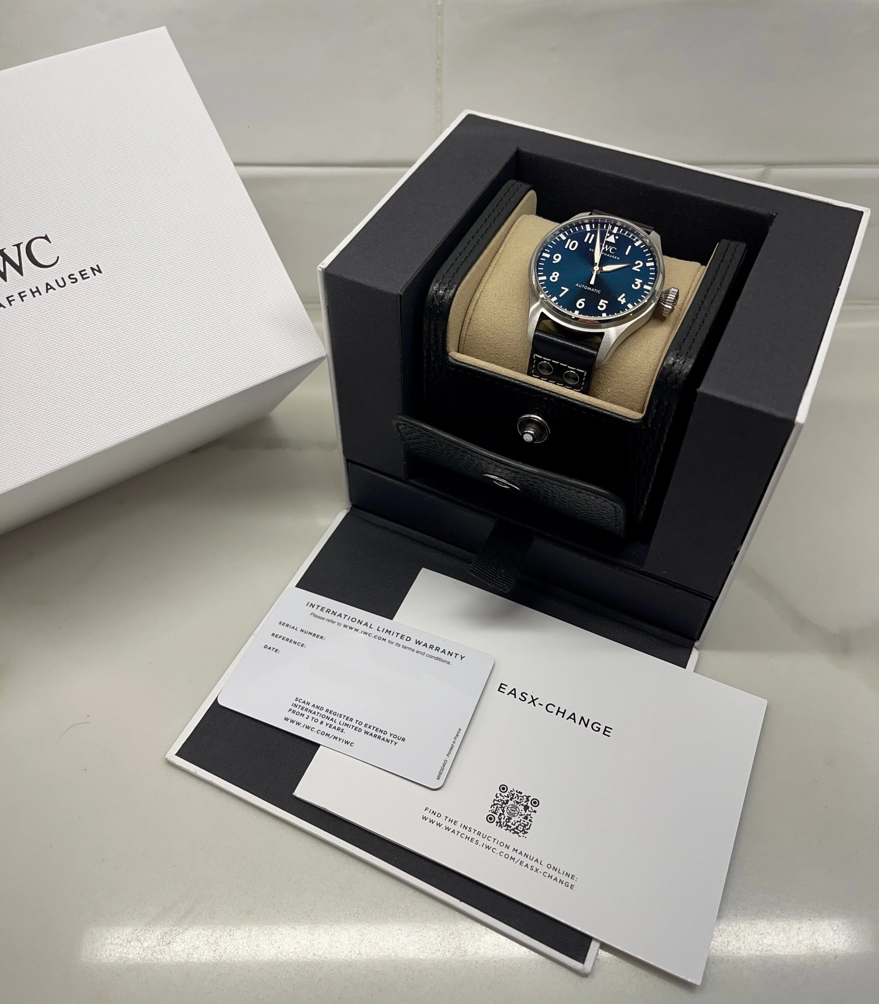 2023 IWC Big Pilot IW329303 Automatic Blue Dial Men's Wristwatch with Box and Papers