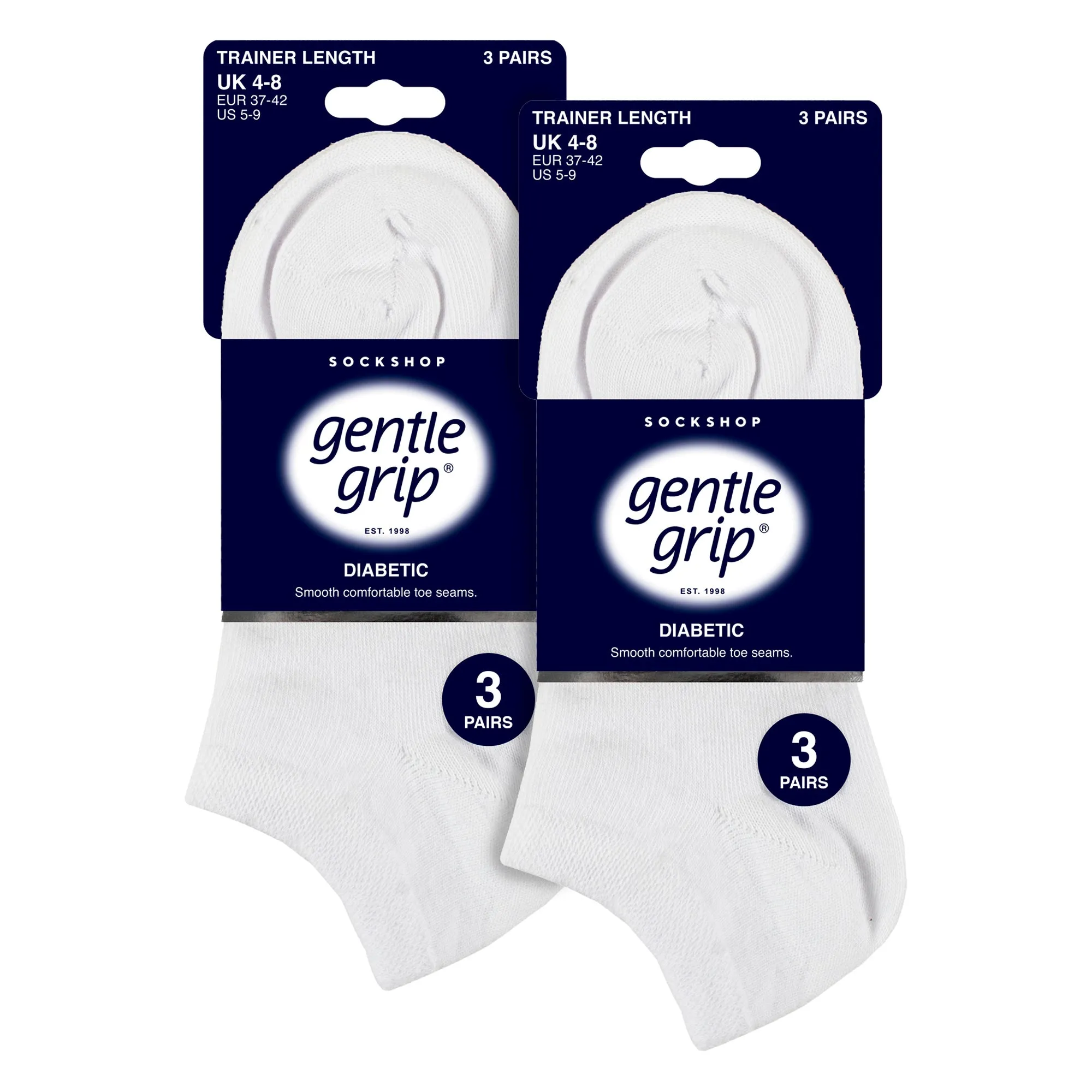 6 Pack Diabetic Trainer Socks for Women | Extra Wide Ankle Socks