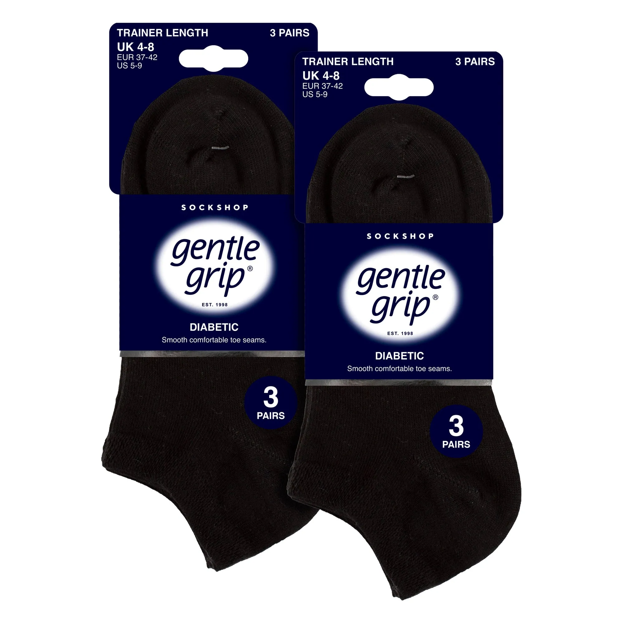 6 Pack Diabetic Trainer Socks for Women | Extra Wide Ankle Socks