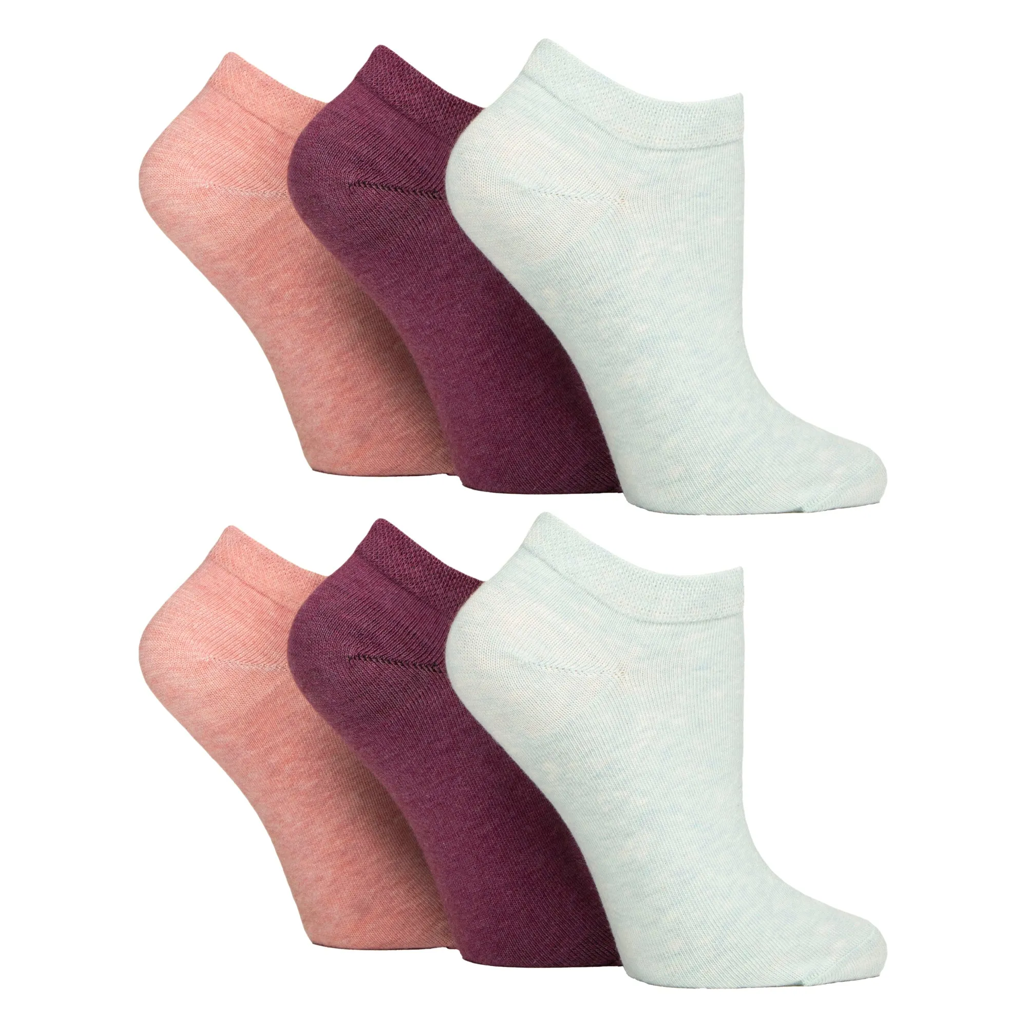 6 Pack Diabetic Trainer Socks for Women | Extra Wide Ankle Socks