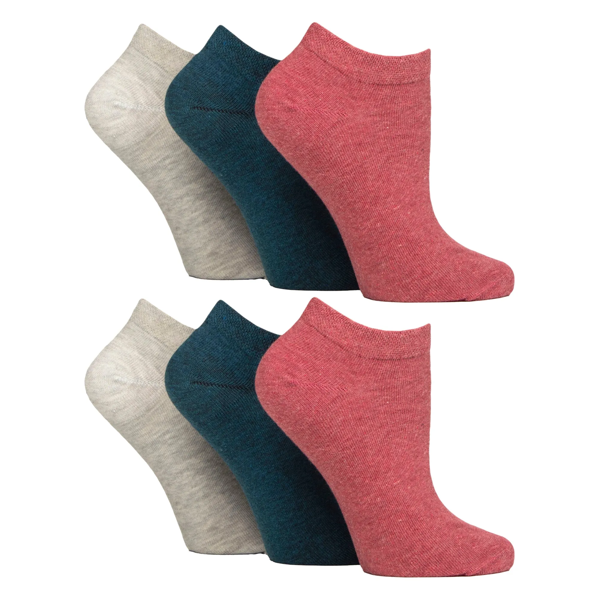 6 Pack Diabetic Trainer Socks for Women | Extra Wide Ankle Socks