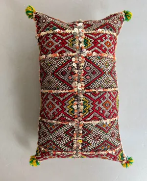 Ain Leuh Small Lumbar Pillow - Grid Handira