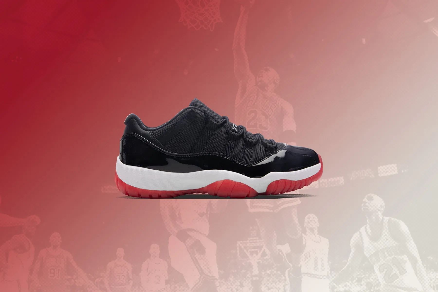 Air Jordan 11 Retro Low 'Bred' - Black/Varsity Red/White