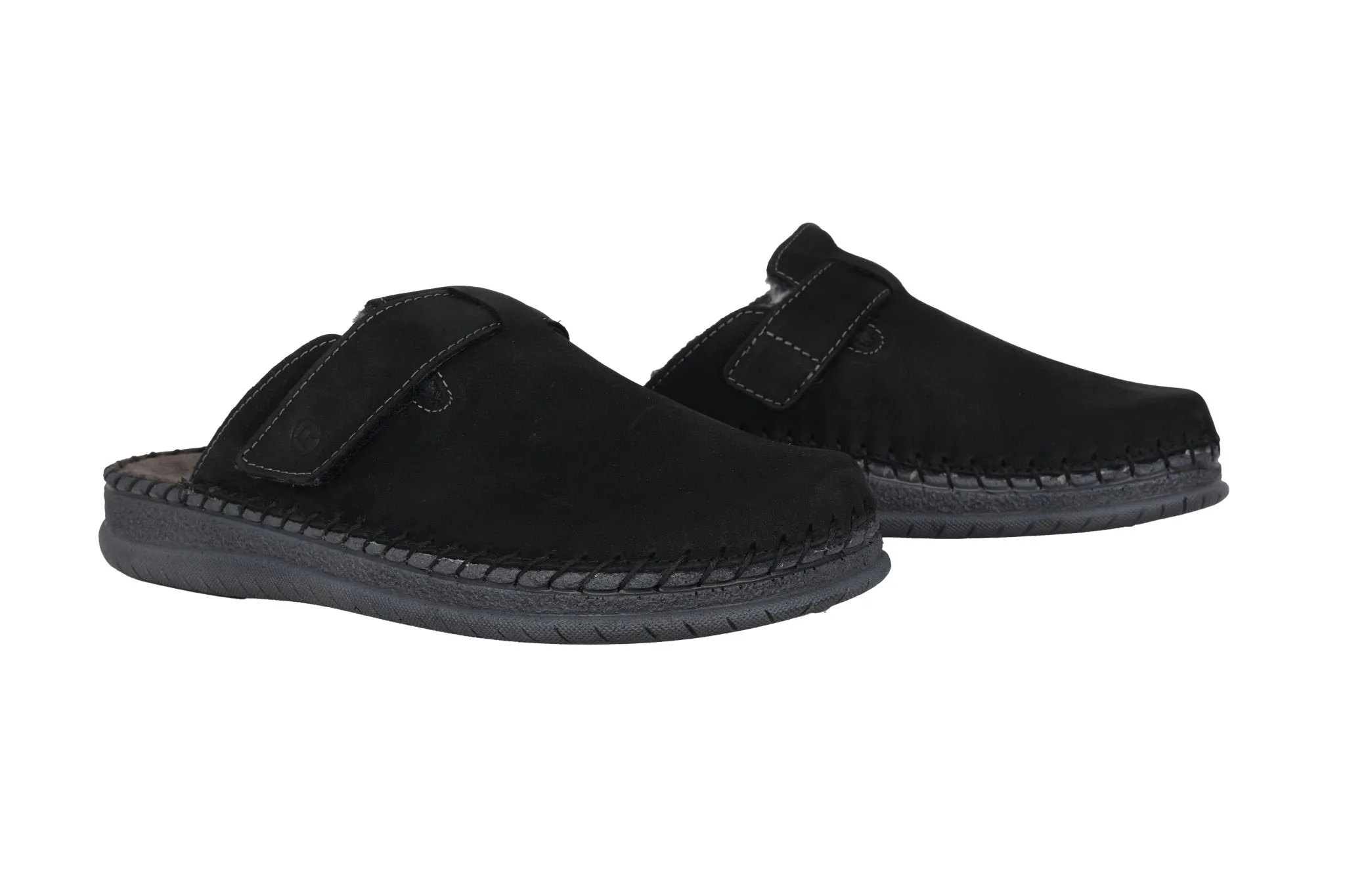 'Alassio' men's outdoor slippers - black