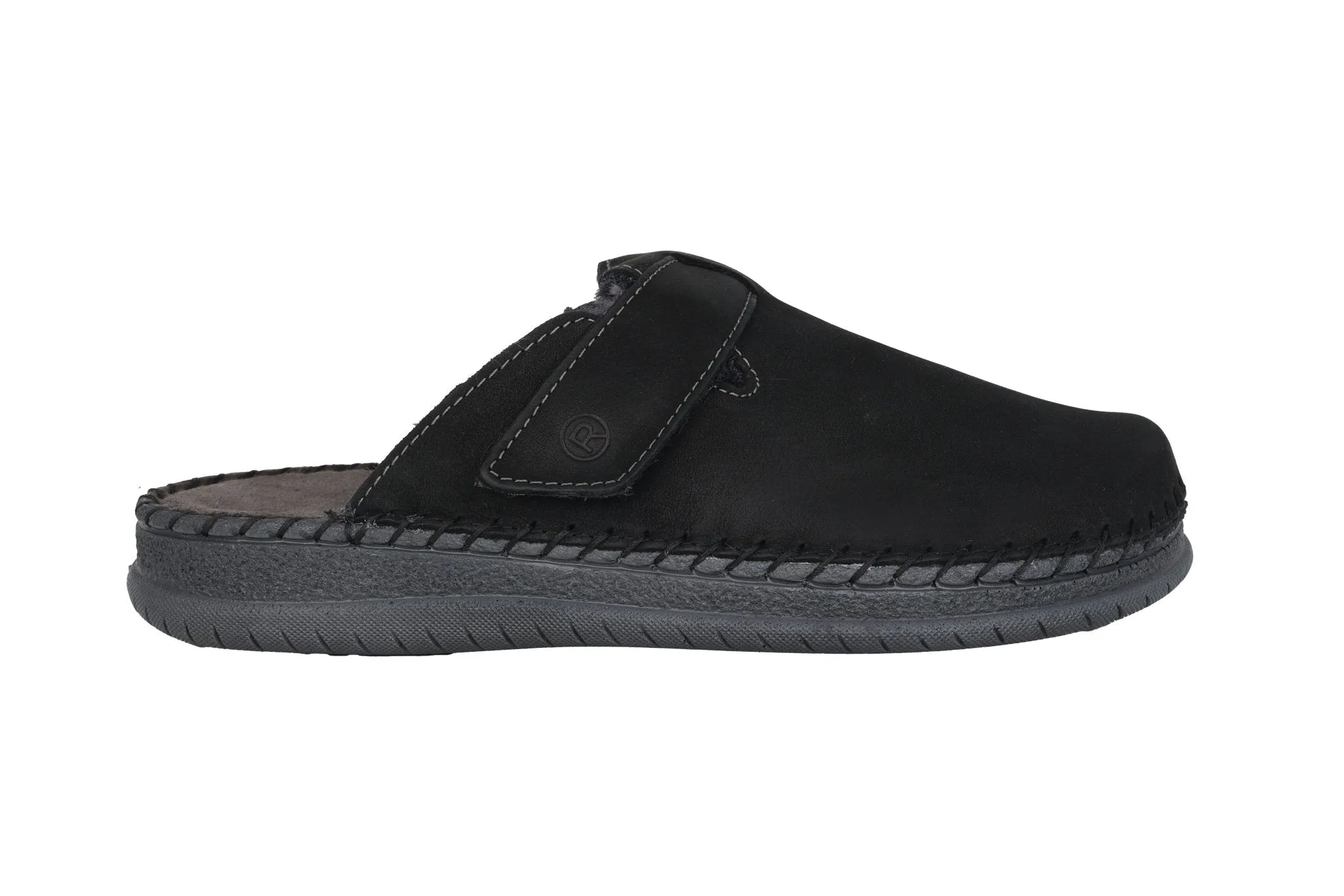 'Alassio' men's outdoor slippers - black