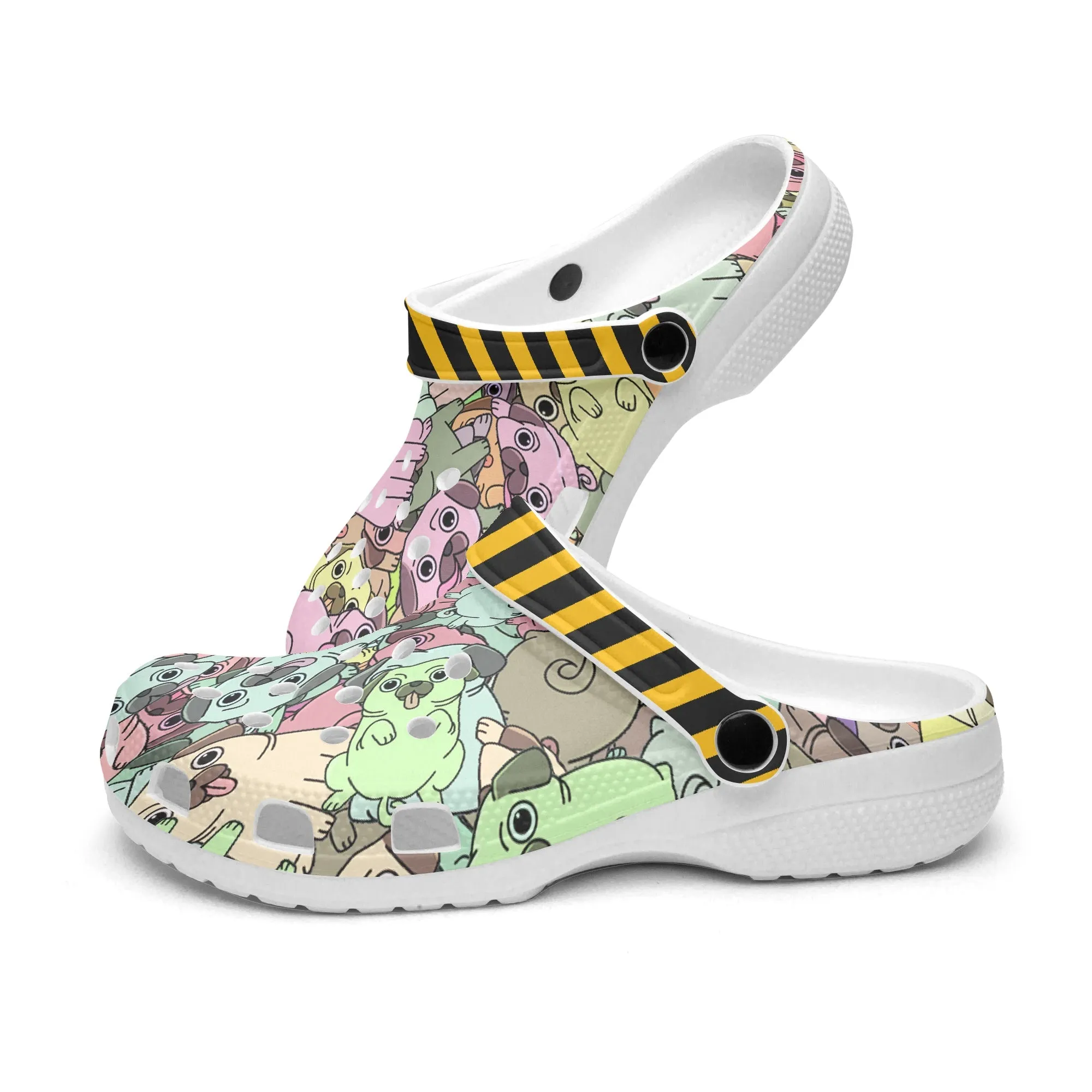 All Pugs Printed Clogs