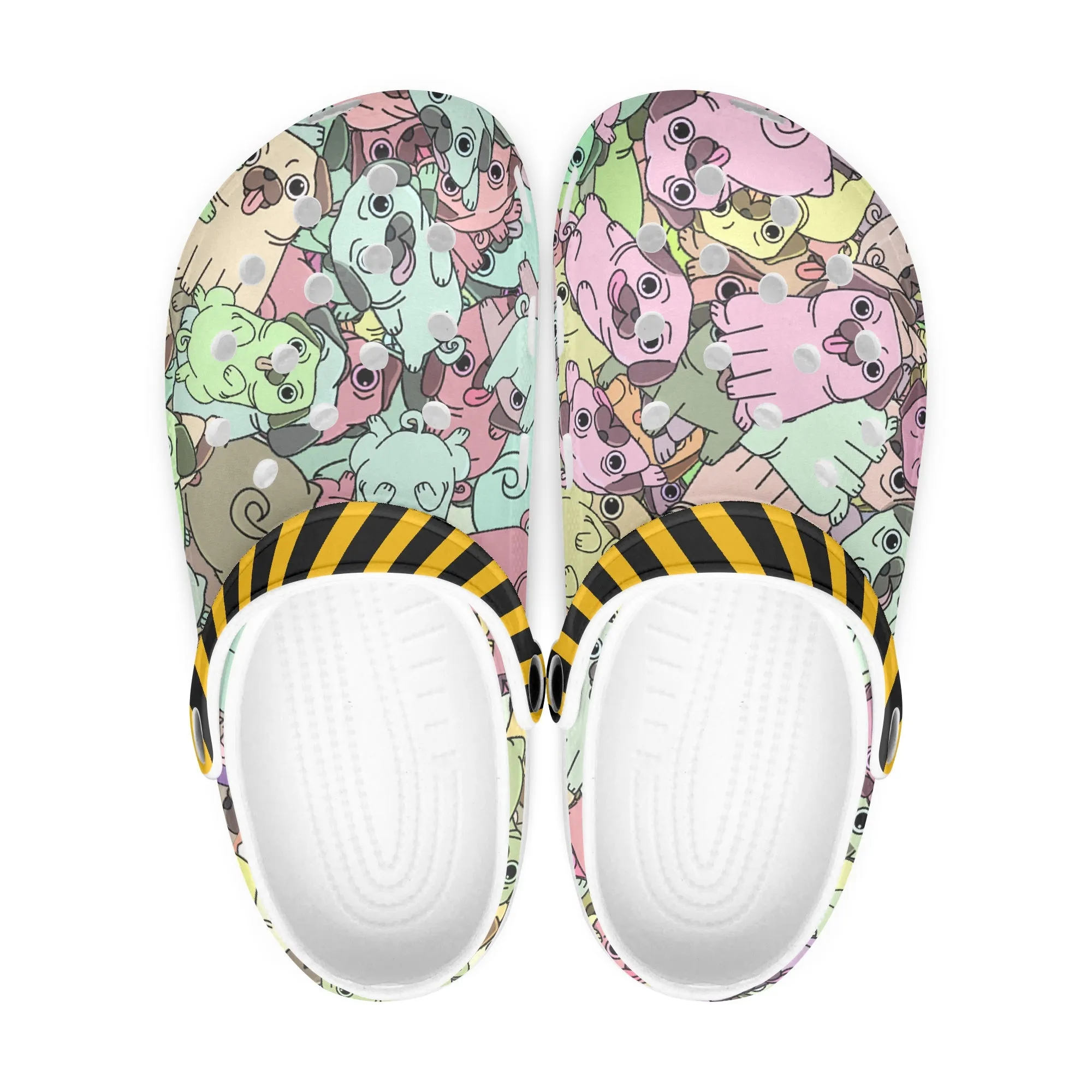 All Pugs Printed Clogs