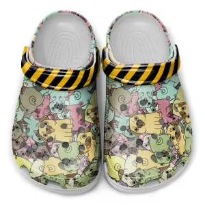 All Pugs Printed Clogs