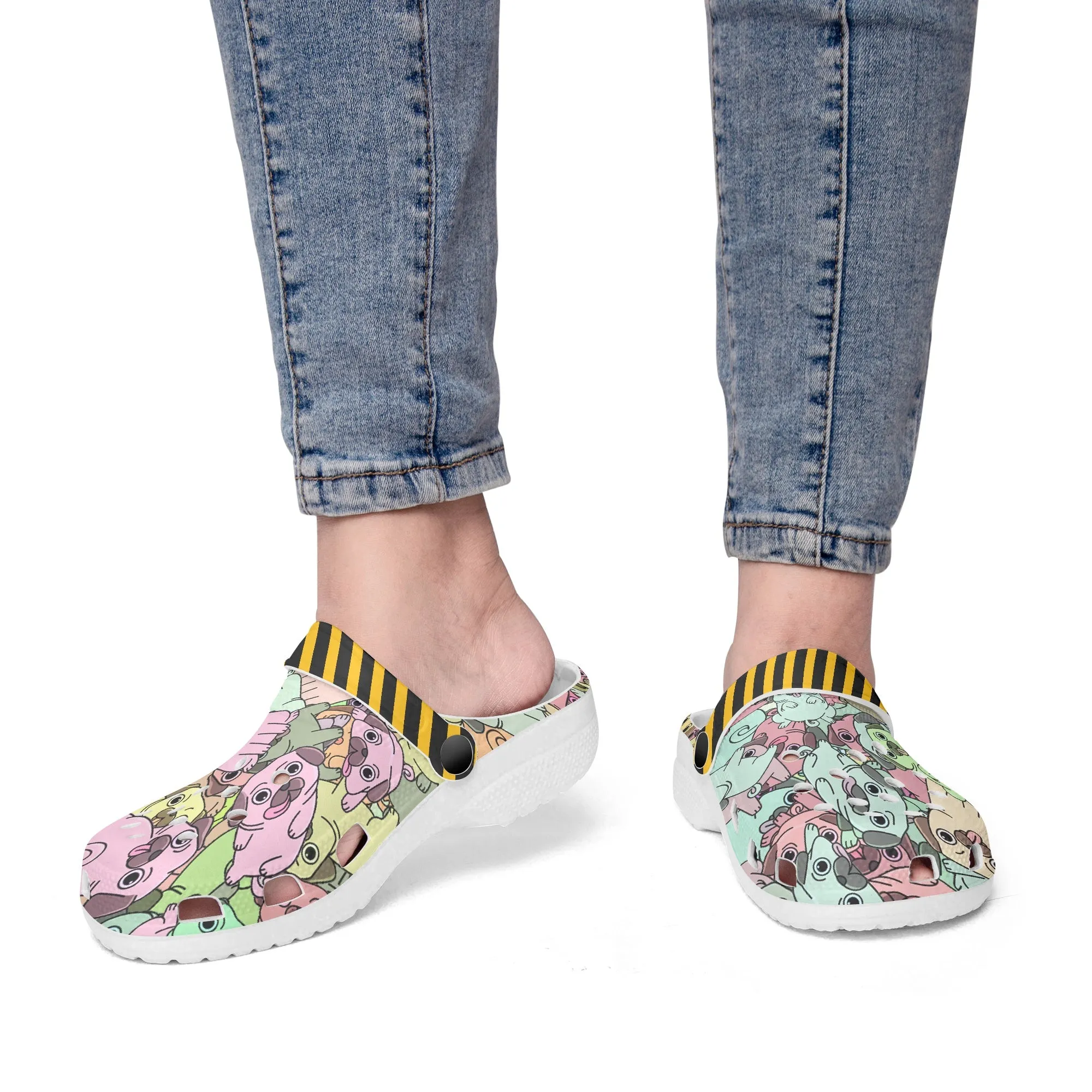 All Pugs Printed Clogs