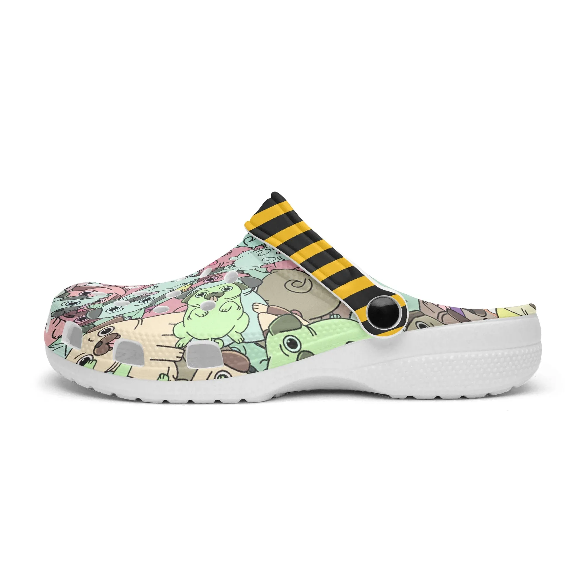 All Pugs Printed Clogs