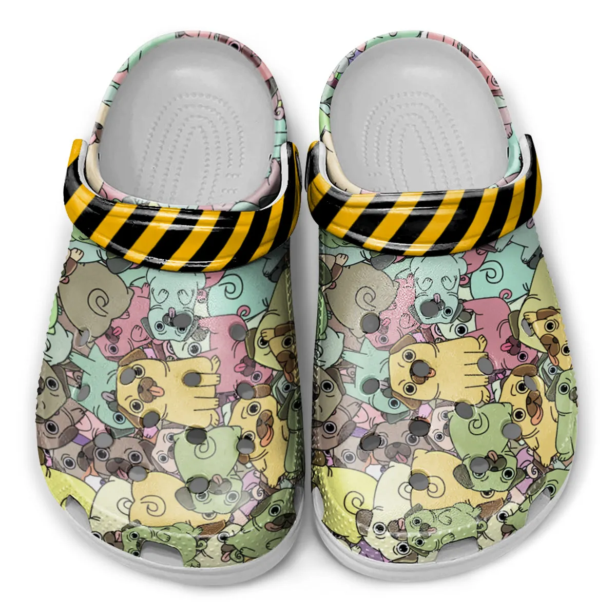 All Pugs Printed Clogs
