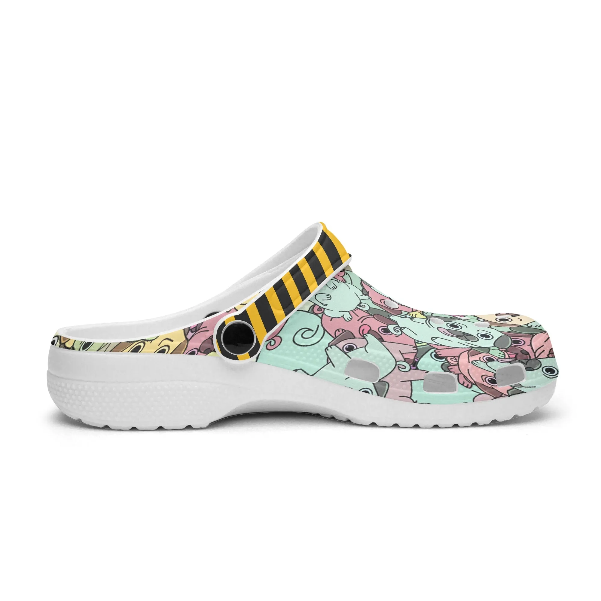 All Pugs Printed Clogs