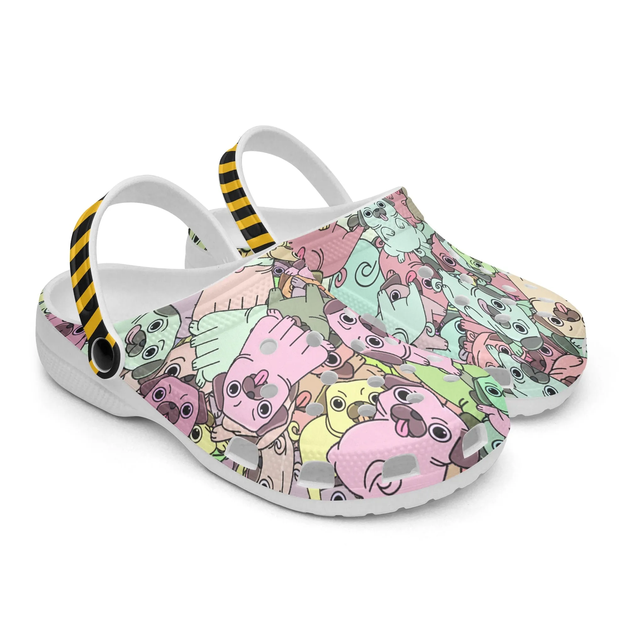 All Pugs Printed Clogs