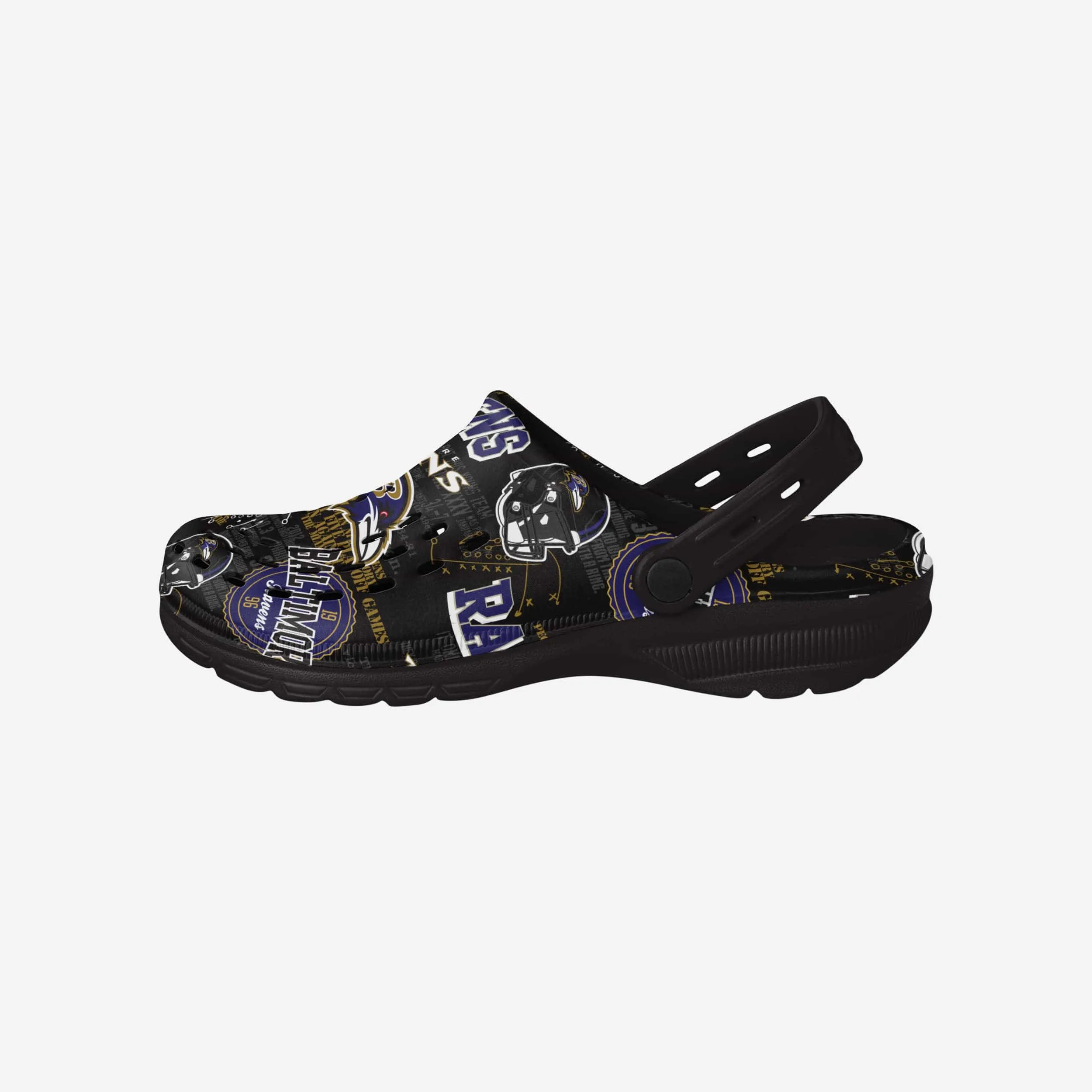 Baltimore Ravens Historic Print Clog With Strap