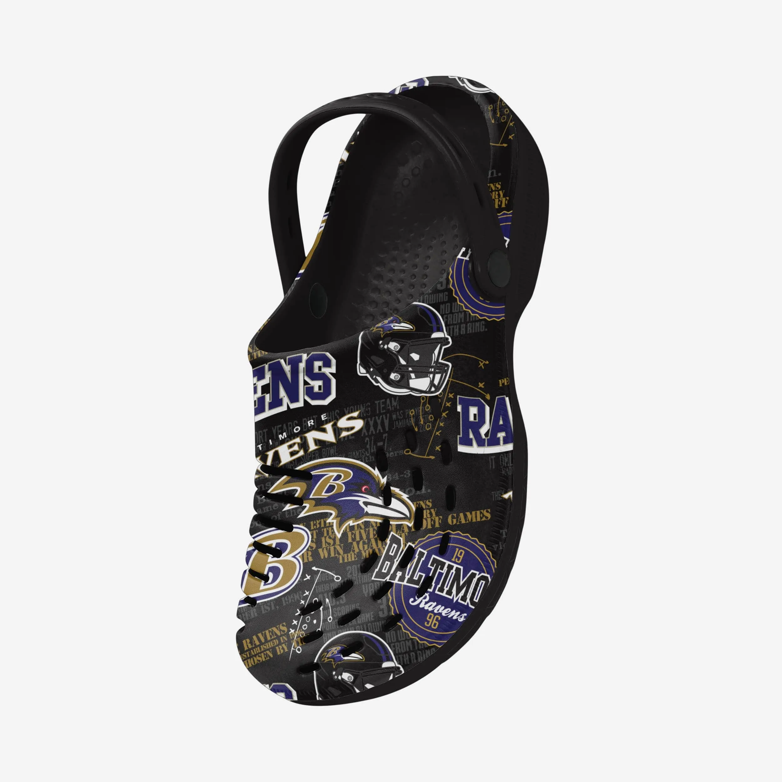 Baltimore Ravens Historic Print Clog With Strap