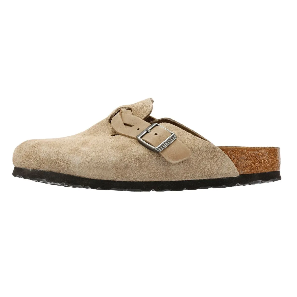 Birkenstock Boston Braided Women's Taupe Suede Narrow Fit Clogs