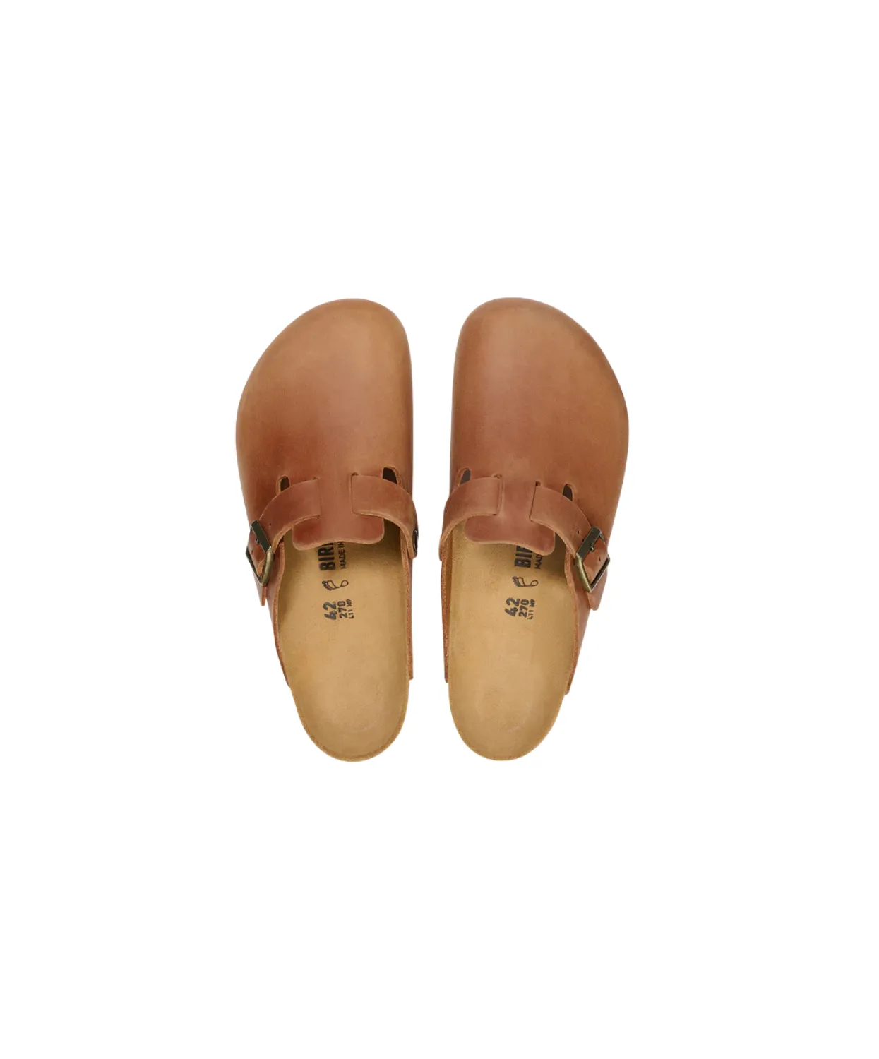 Birkenstock Boston Oiled Leather Cognac Clogs
