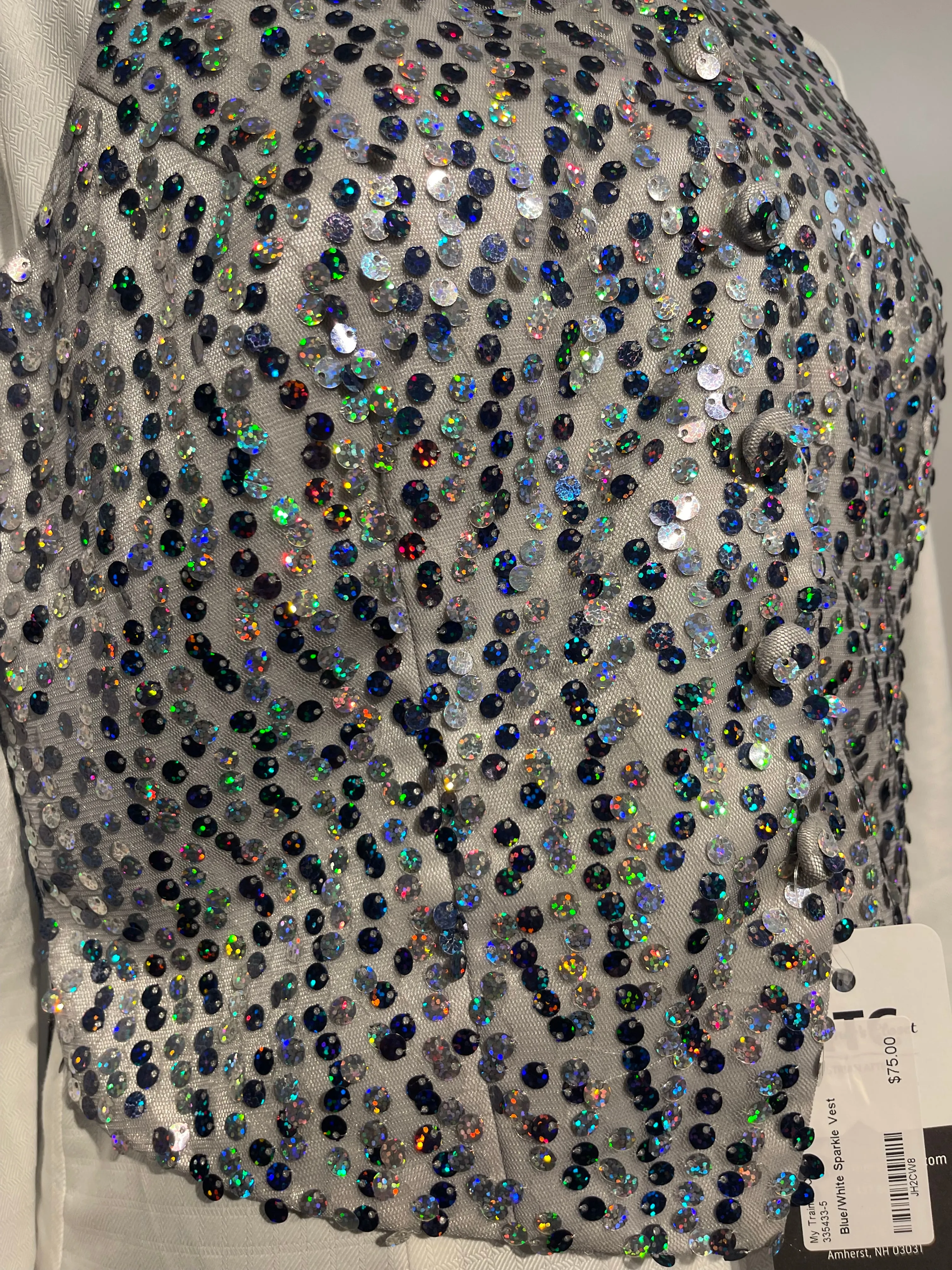 Blue/White Sparkle Vest
