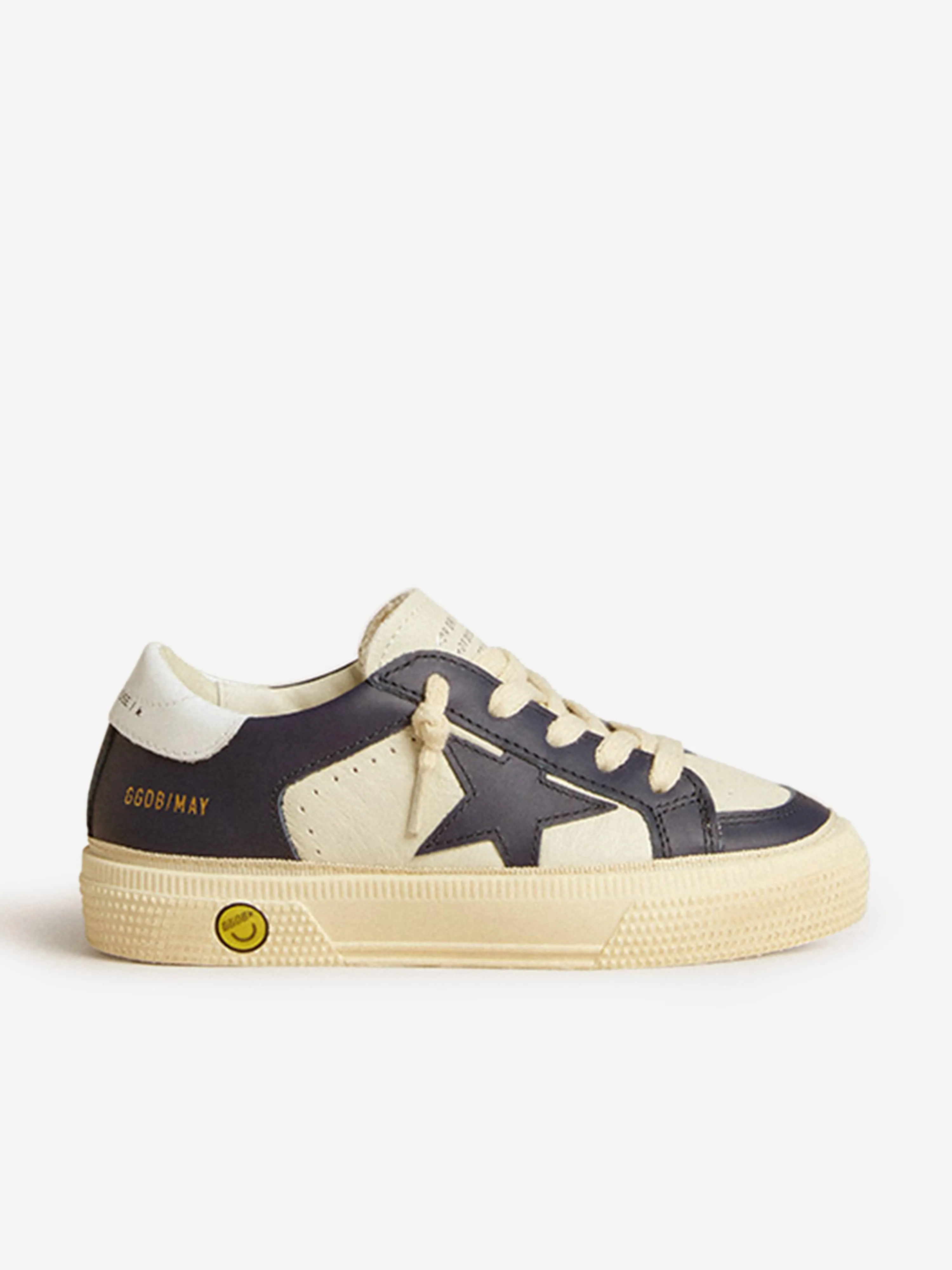 Boys Leather Double Quarter and Toe May Trainers in Blue