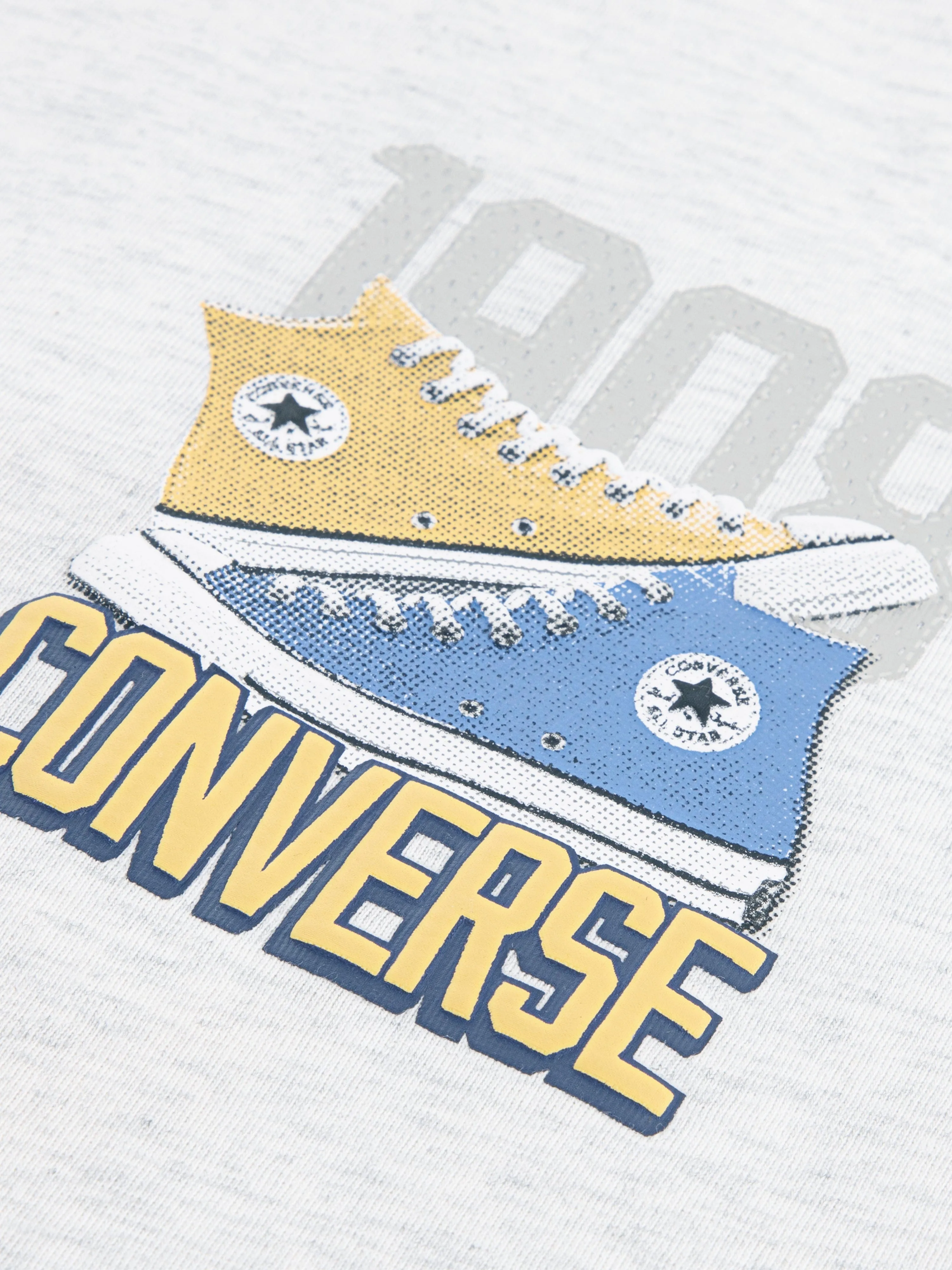 Boys Retro Front Back Trainers T-Shirt in Grey