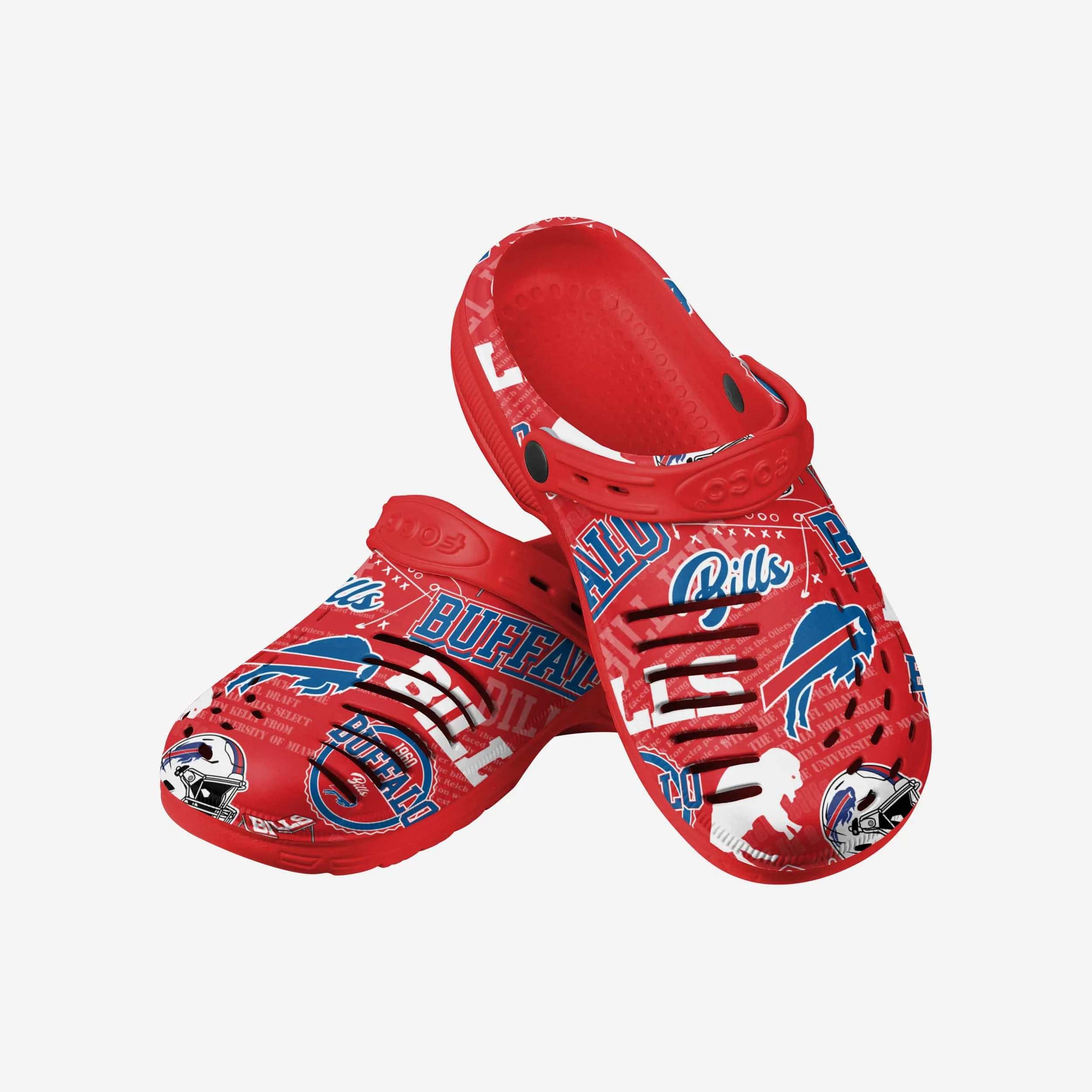 Buffalo Bills Historic Print Clog With Strap