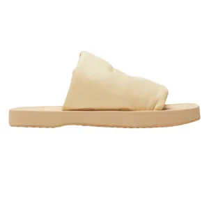 Burberry 8081569 Burberry Ekd Slab Leather Slides Butter Beige Slab Knight Sandal Male