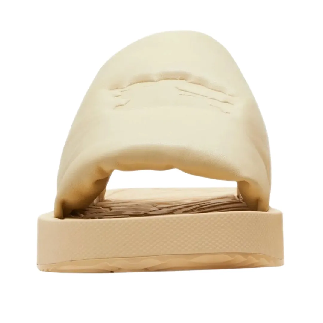 Burberry 8081569 Burberry Ekd Slab Leather Slides Butter Beige Slab Knight Sandal Male