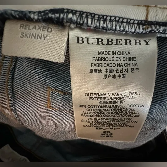 Burberry Brit Women’s  Relaxed Skinny Dark Wash Jeans - Size 27