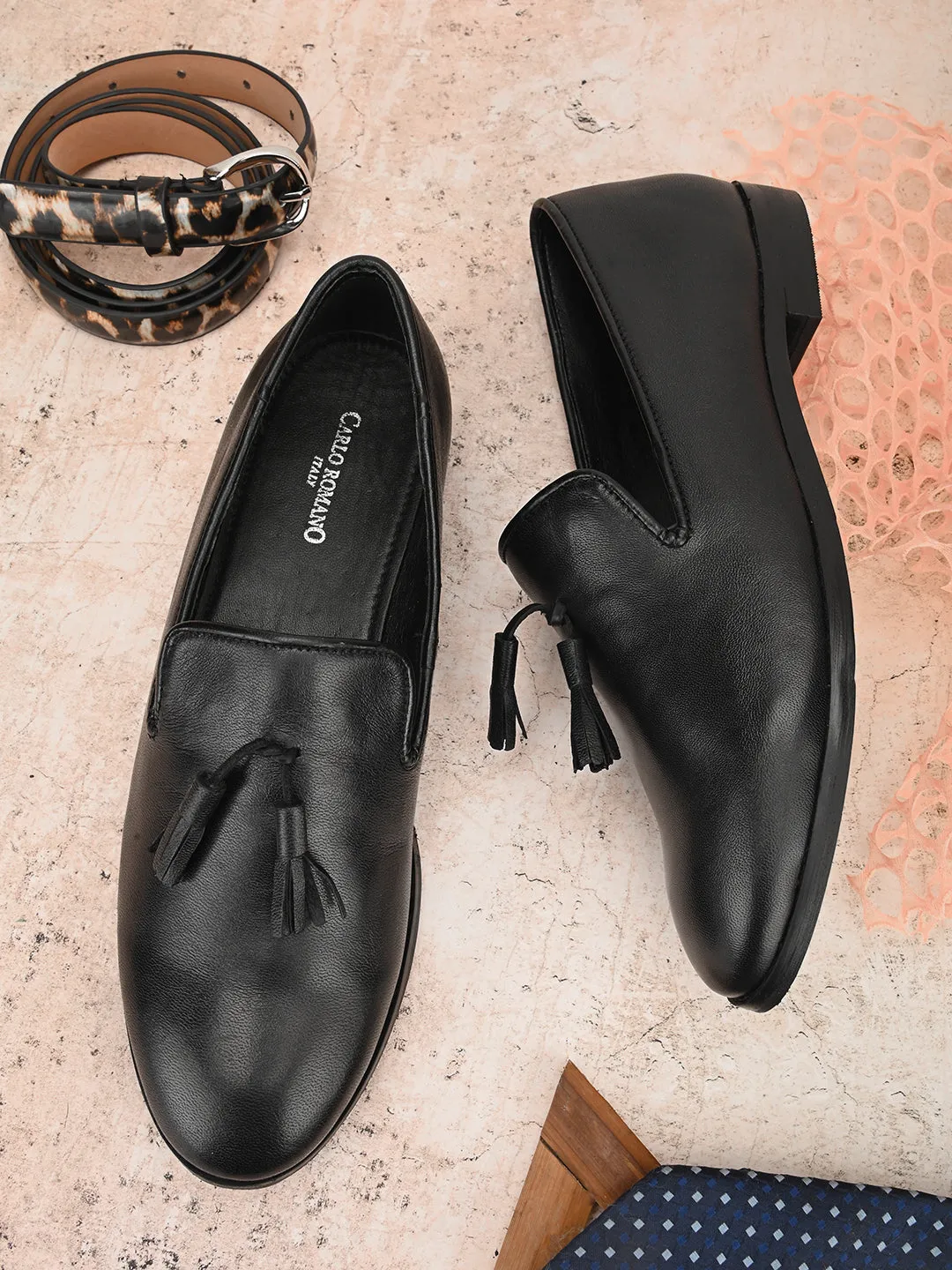 CARLO ROMANO BY WASAN BLACK COLOUR SLIP-ONS SHOE FOR WOMEN