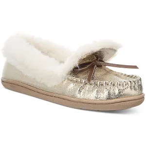 Charter Club Womens Dorenda Faux Leather Moccasin Slippers