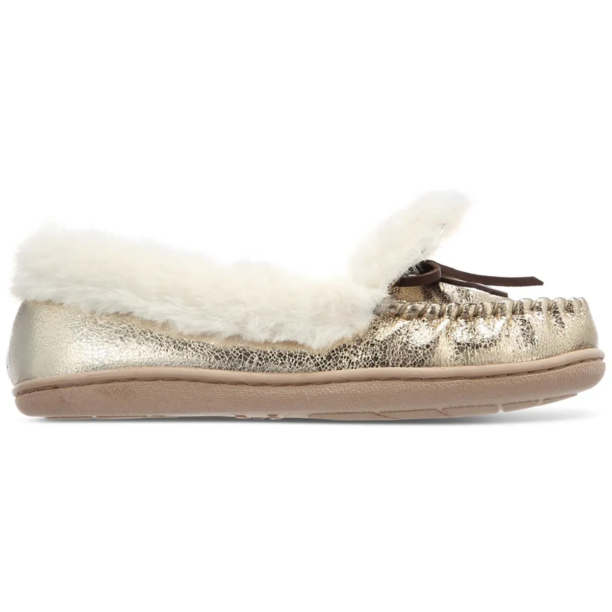 Charter Club Womens Dorenda Faux Leather Moccasin Slippers