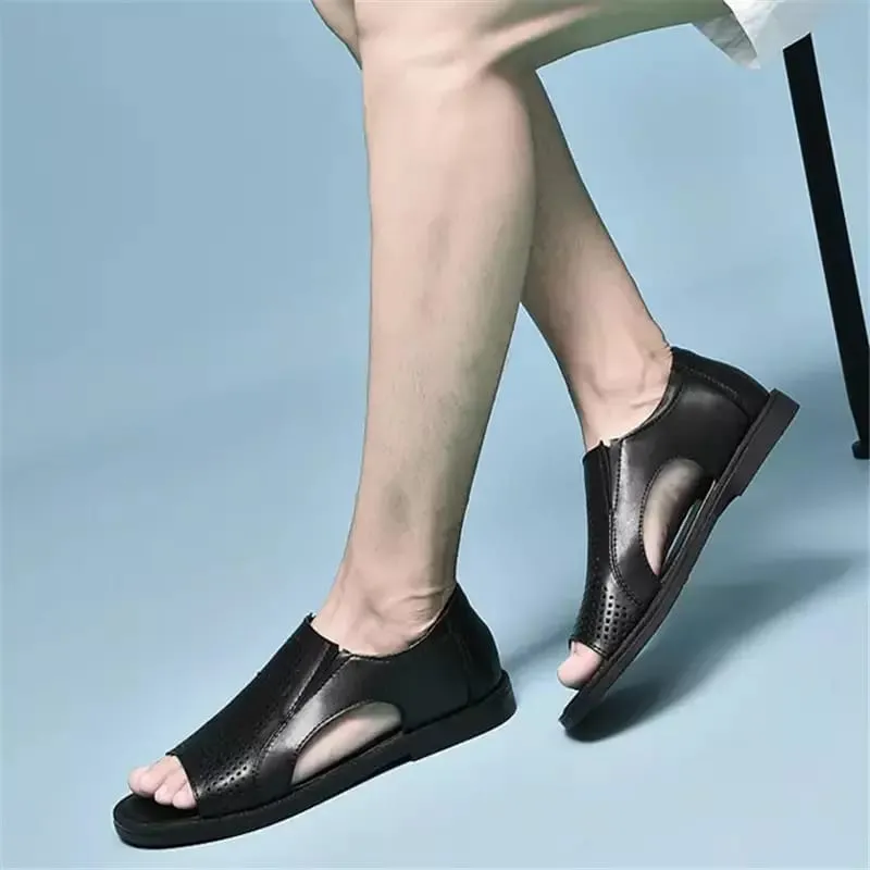 CHERRY LEATHER HANDMADE CLASSIC LEATHER SANDAL-8888