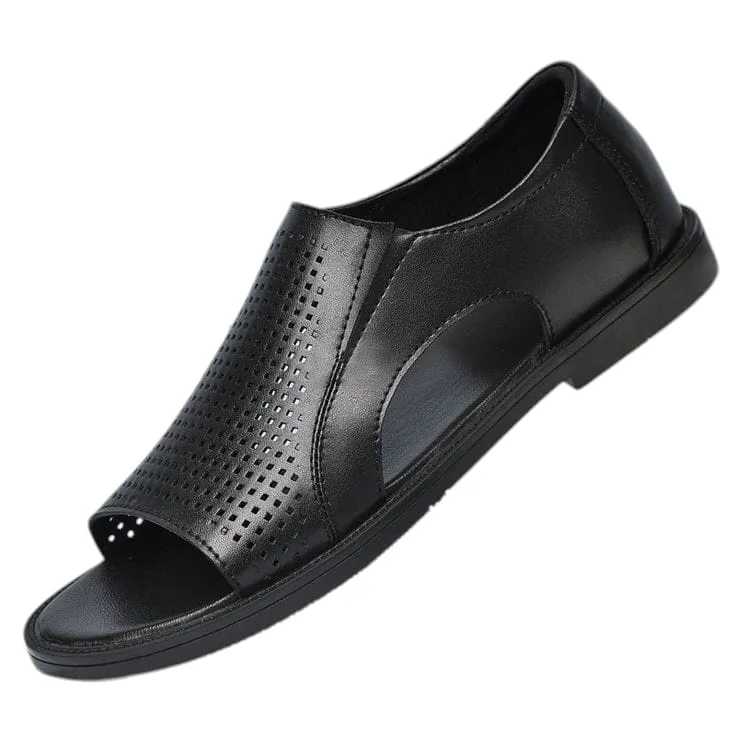 CHERRY LEATHER HANDMADE CLASSIC LEATHER SANDAL-8888