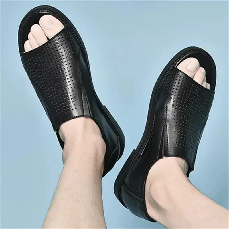 CHERRY LEATHER HANDMADE CLASSIC LEATHER SANDAL-8888
