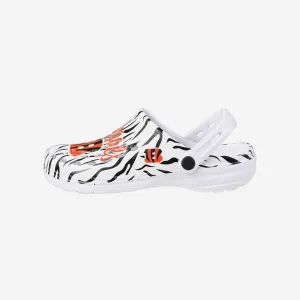 Cincinnati Bengals Womens White Stripe Clog With Strap