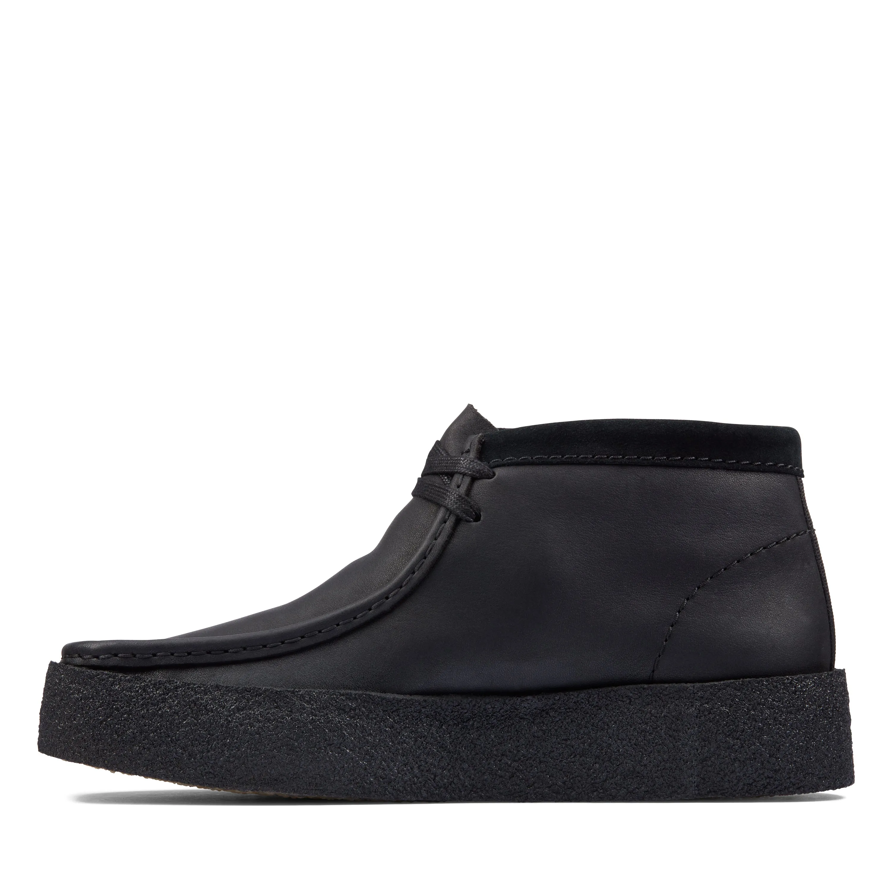 Clarks Men's Shoes Wallabee Cup Boot Black Leather