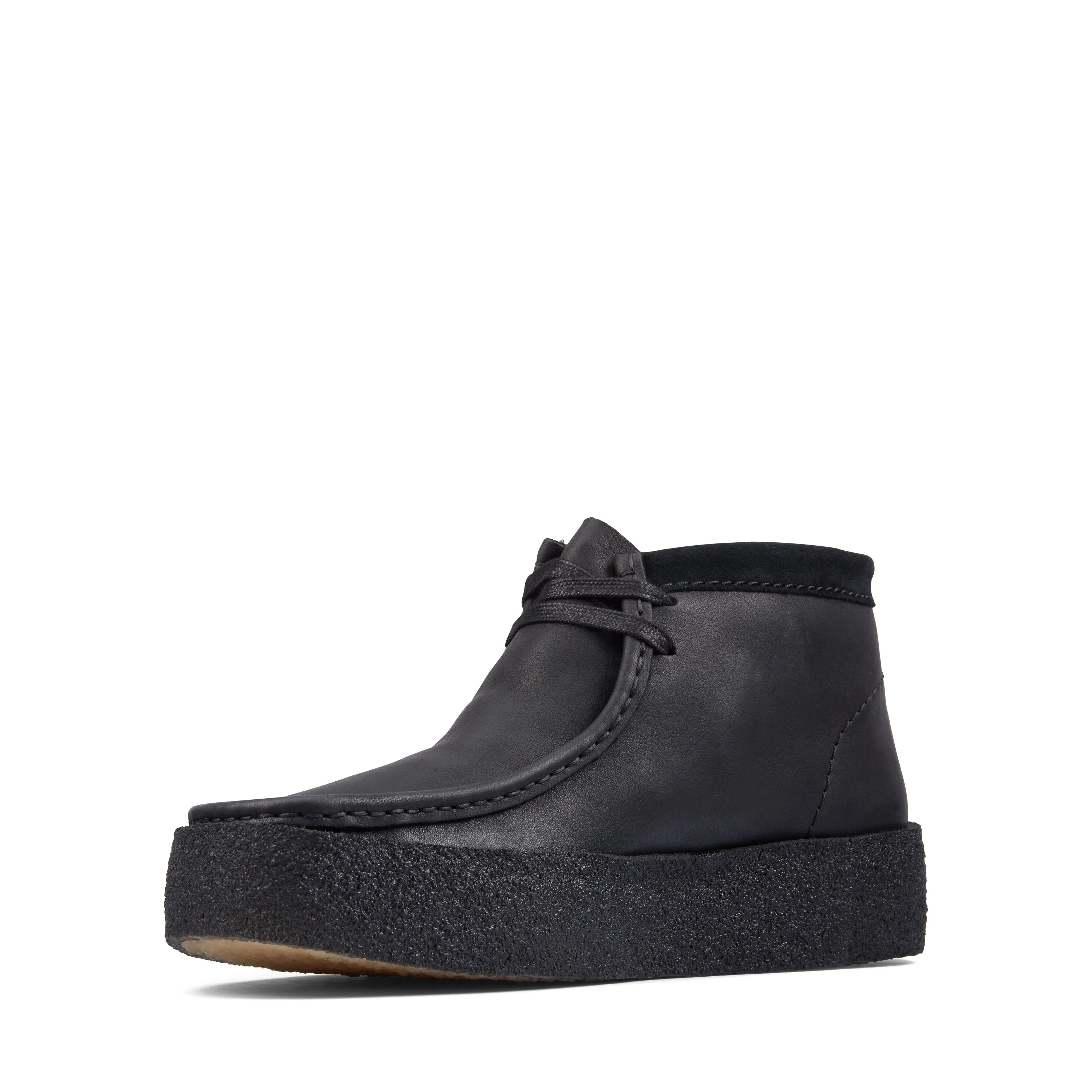 Clarks Men's Shoes Wallabee Cup Boot Black Leather